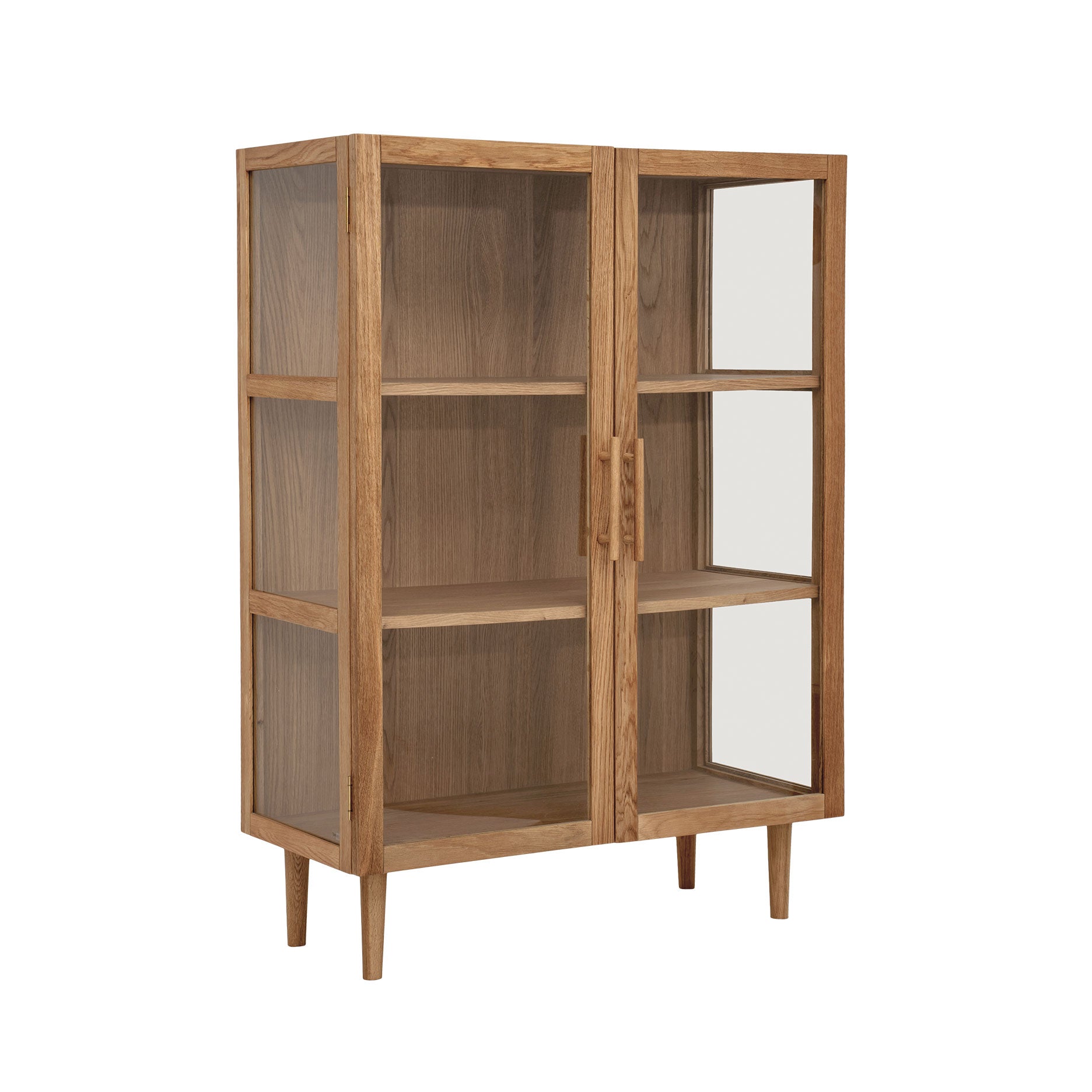 Akeru II vitrineskab, Egetræ 90x126 cm