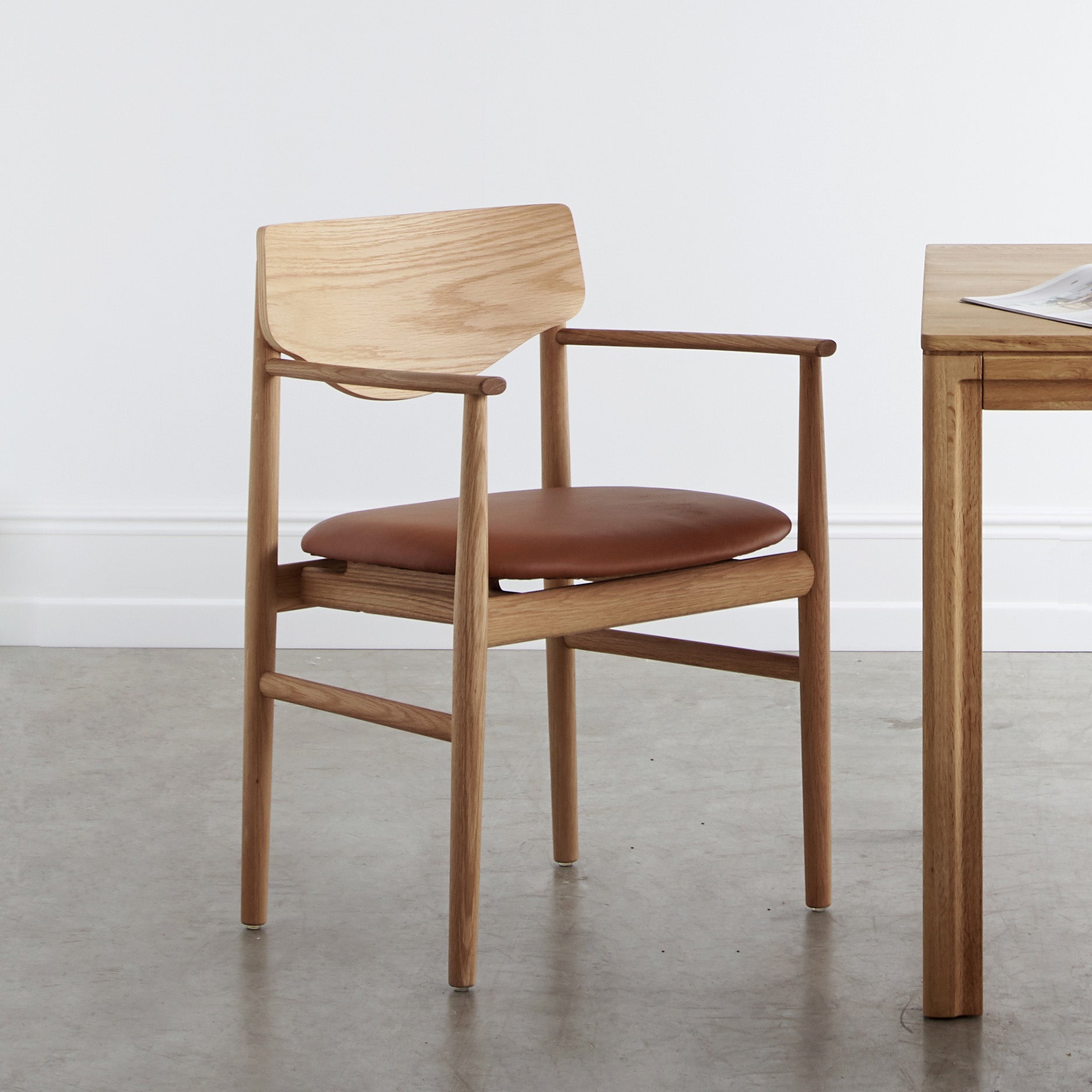 Celeste spisebordsstol m. armlæn - Læder