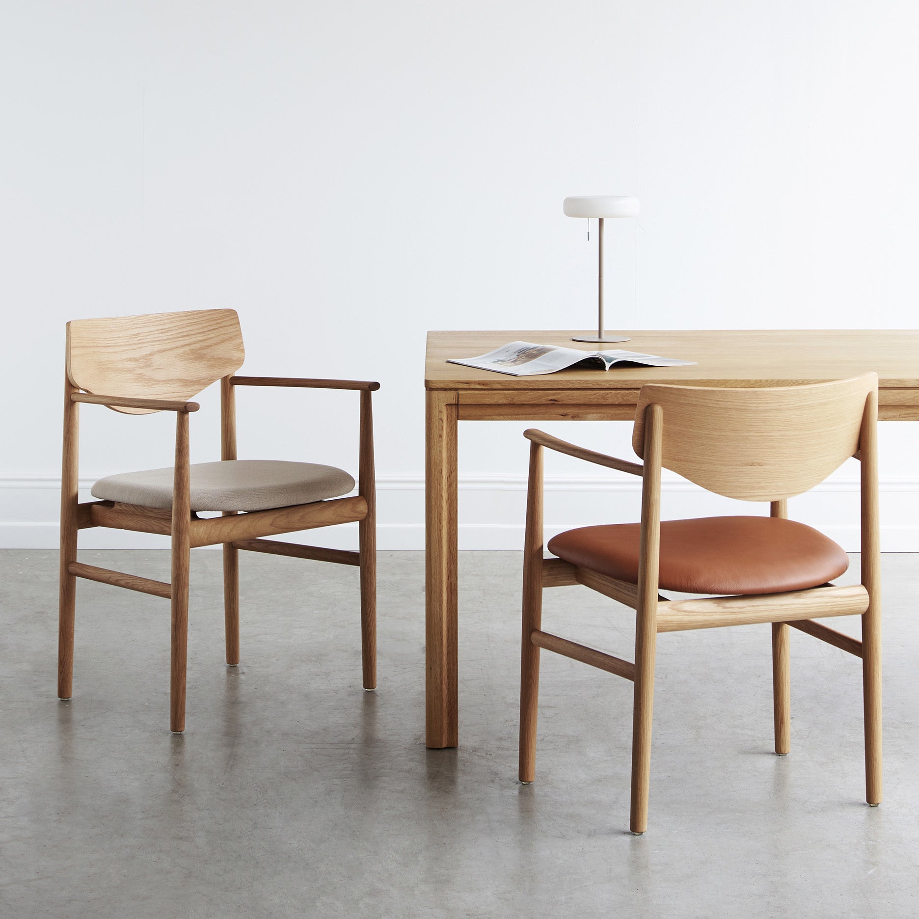 Celeste spisebordsstol m. armlæn - Læder