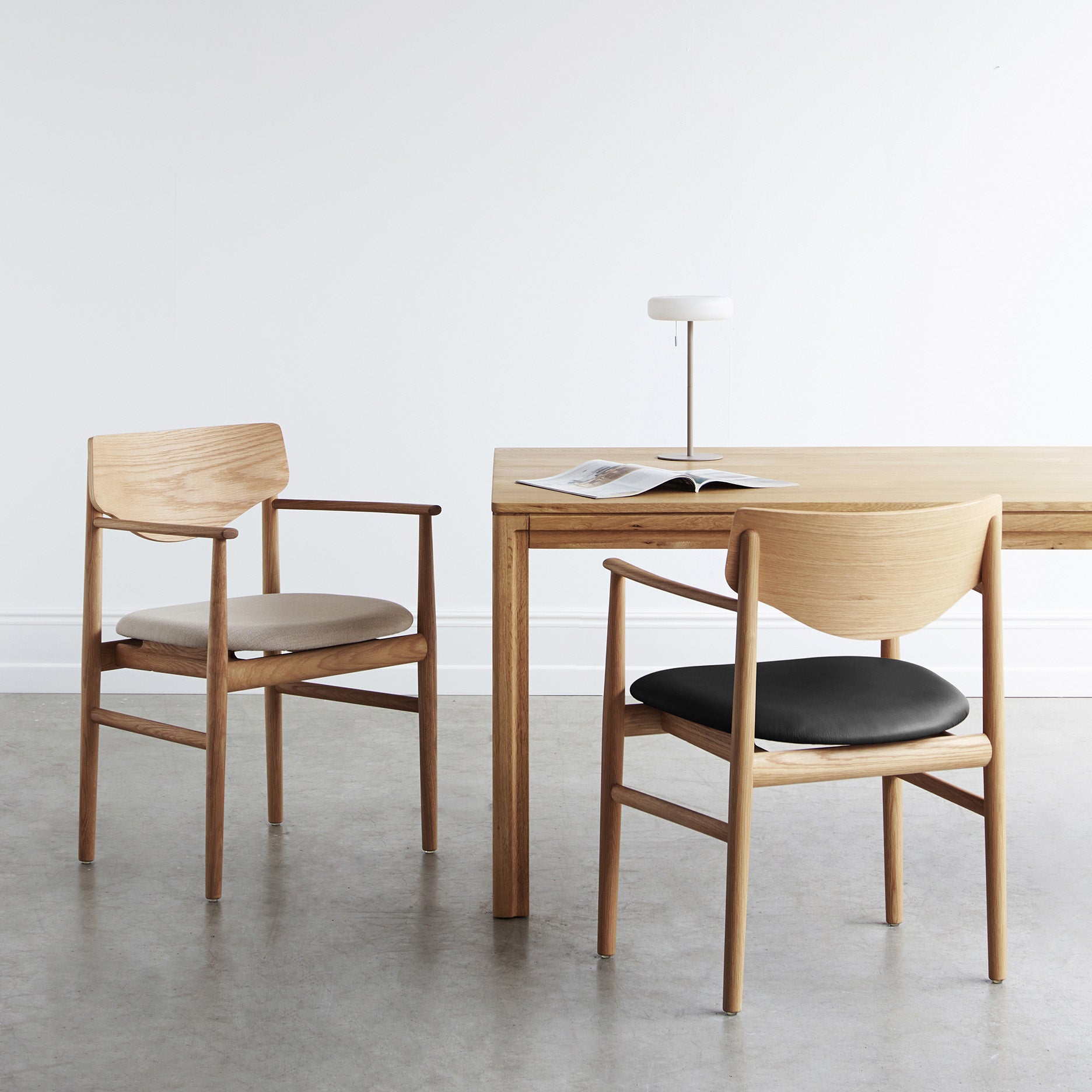 Celeste spisebordsstol m. armlæn - Læder