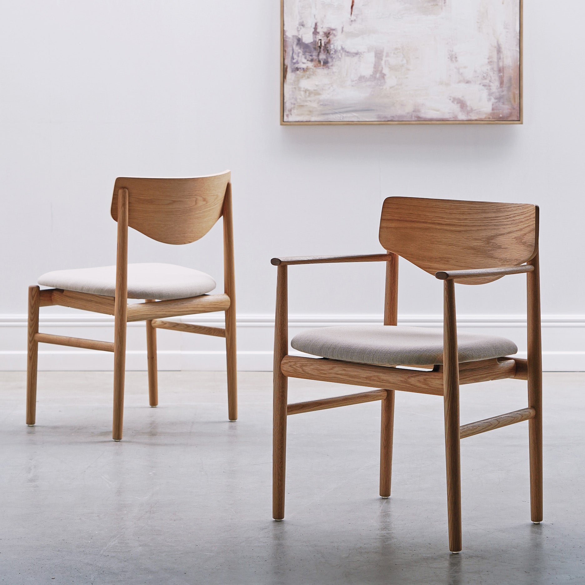 Celeste spisebordsstol m. armlæn - Stof