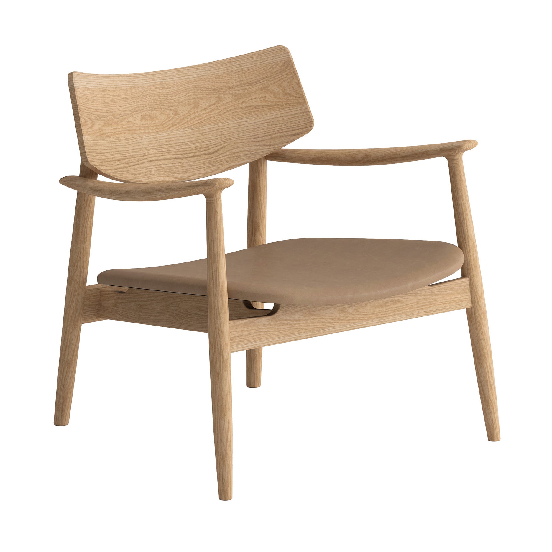 Vedersø loungestol m. lædersæde