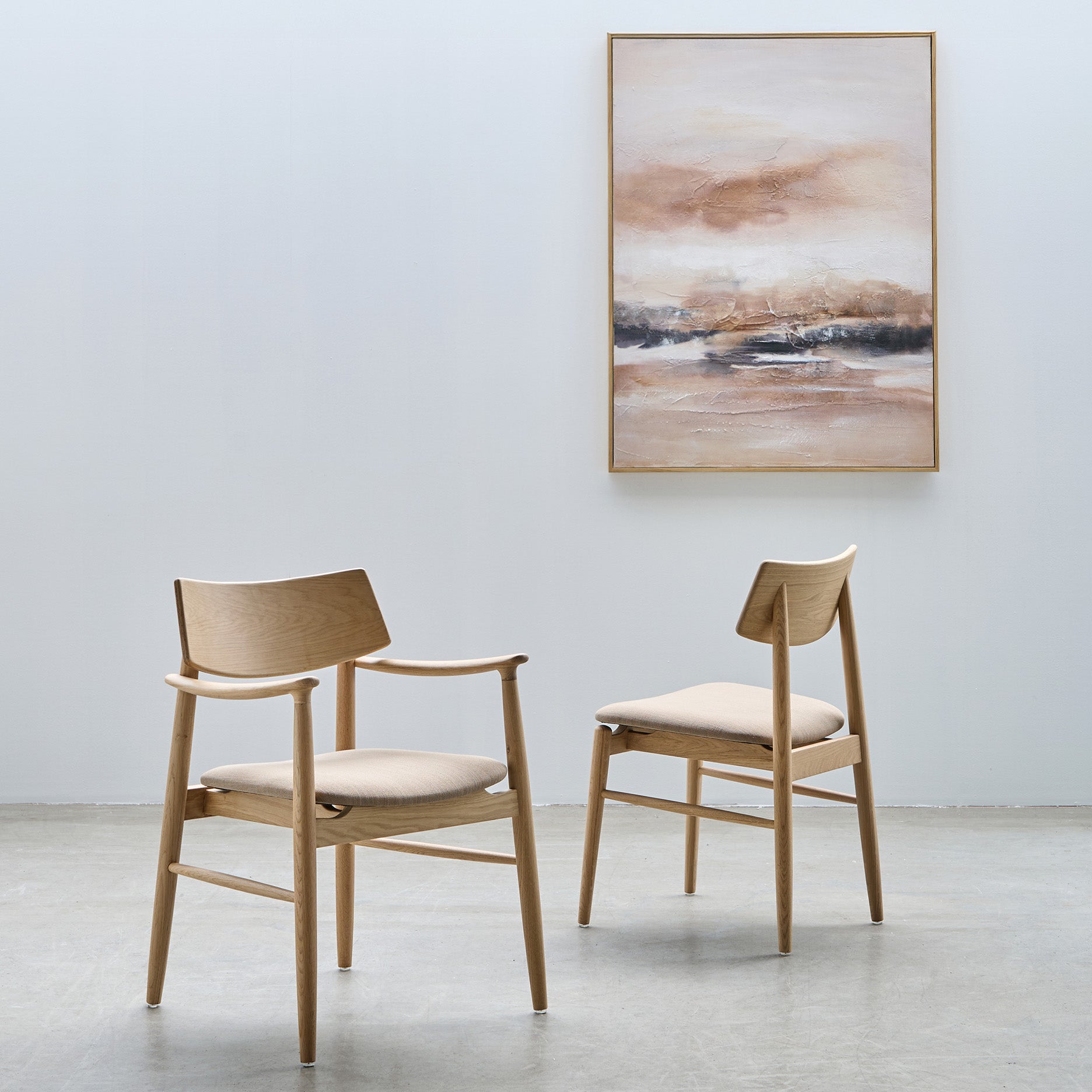 Vedersø spisebordsstol m. armlæn - Stof