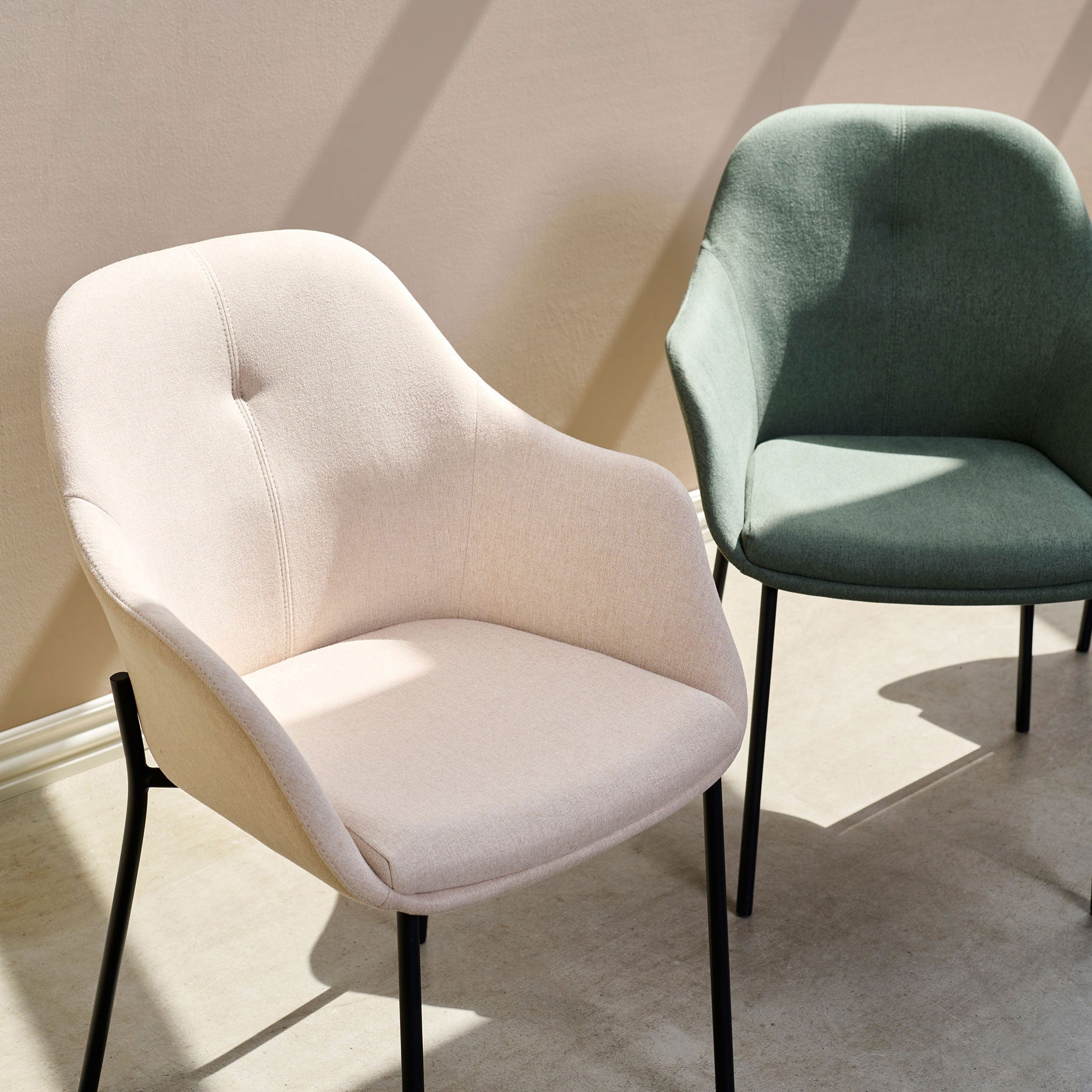 New Age spisebordsstol stof m. faste ben