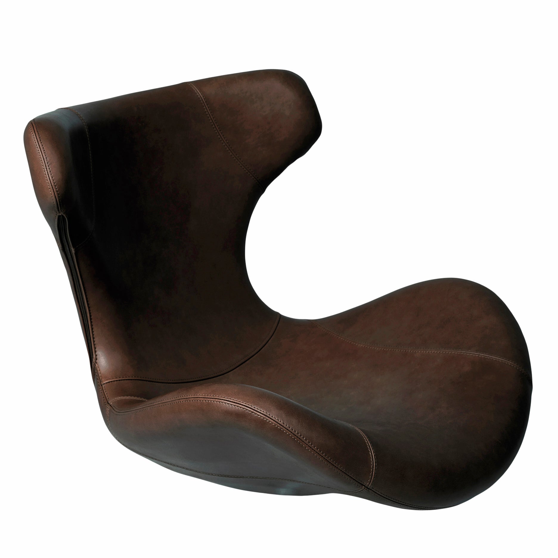 Kato loungestol læder m. chrome drejesokkel