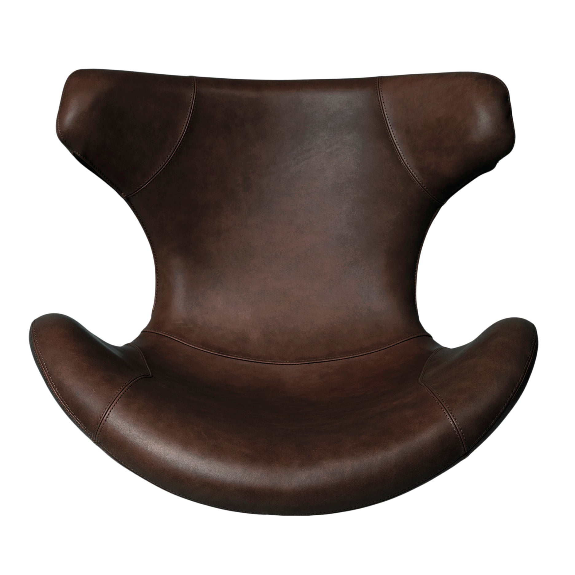 Kato loungestol læder m. sort drejesokkel