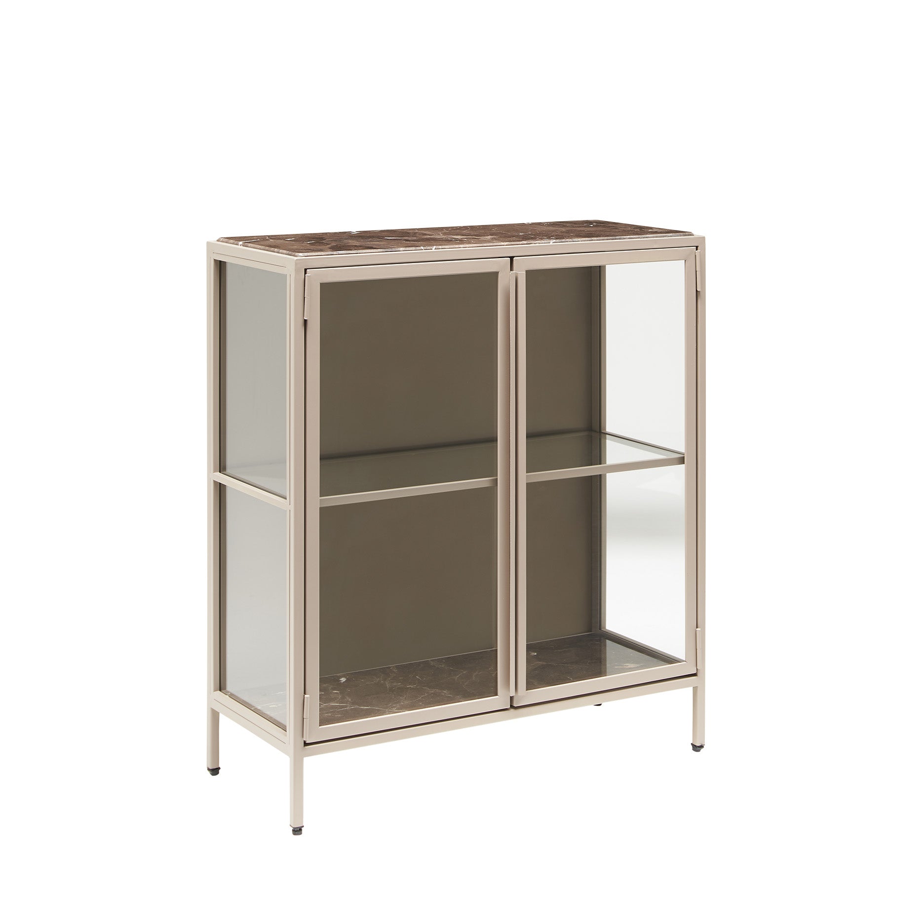 Mason II vitrineskab - lysebrun metal