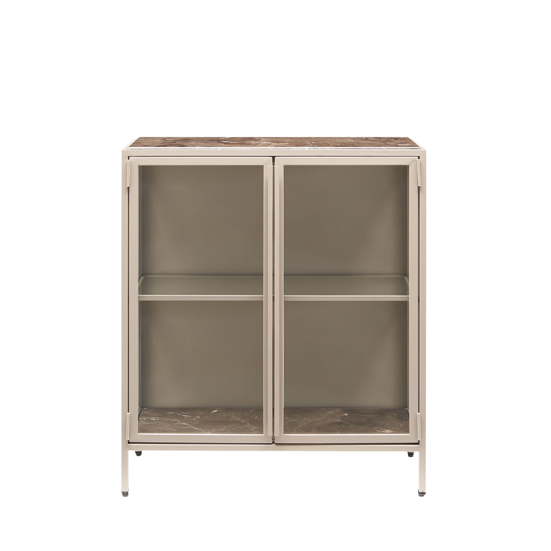 Mason II vitrineskab - lysebrun metal