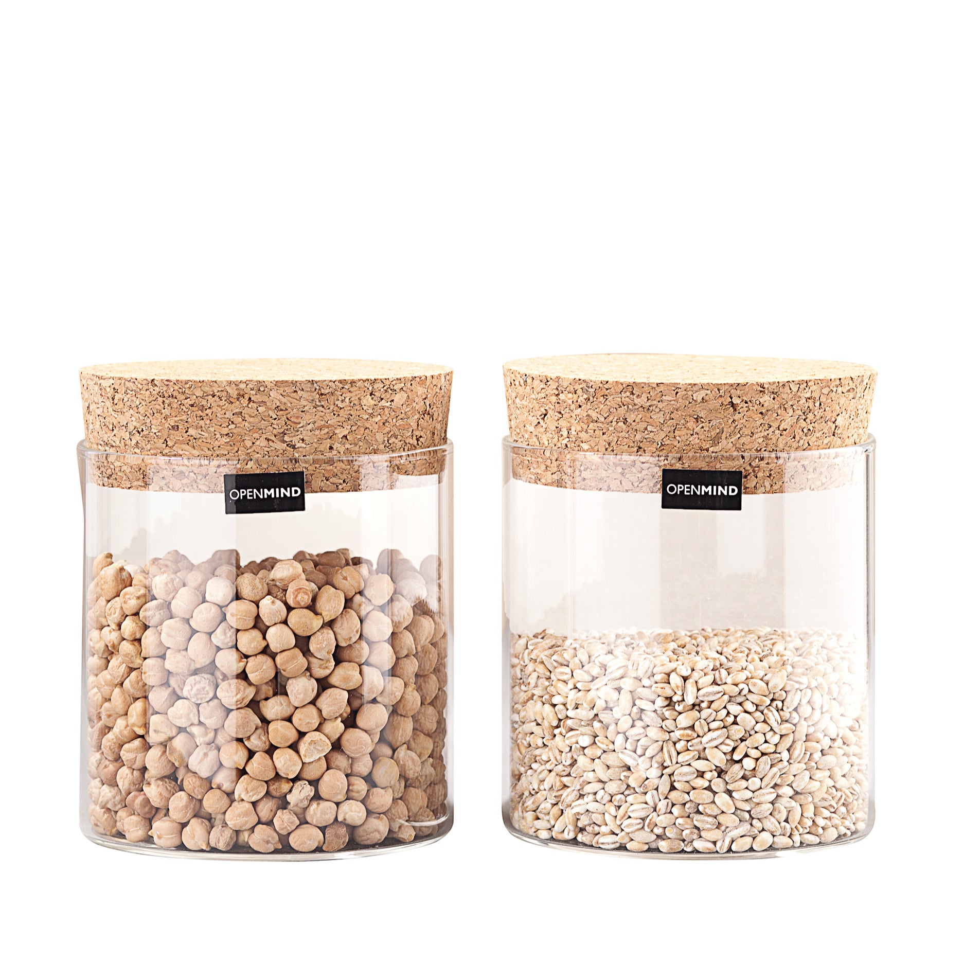 Opbevaringskrukker i glas, 2 stk.