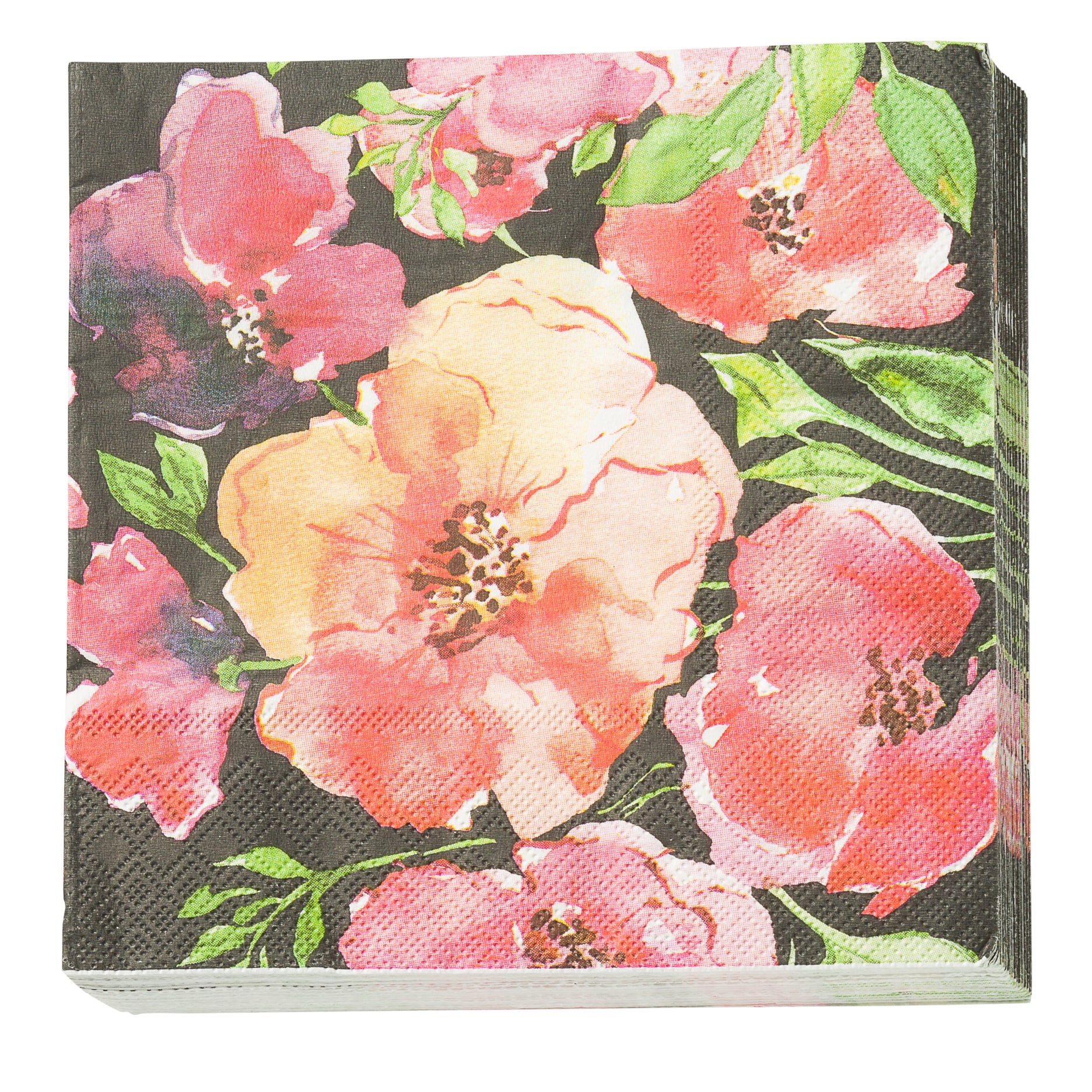 Papirserviet m. store blomster