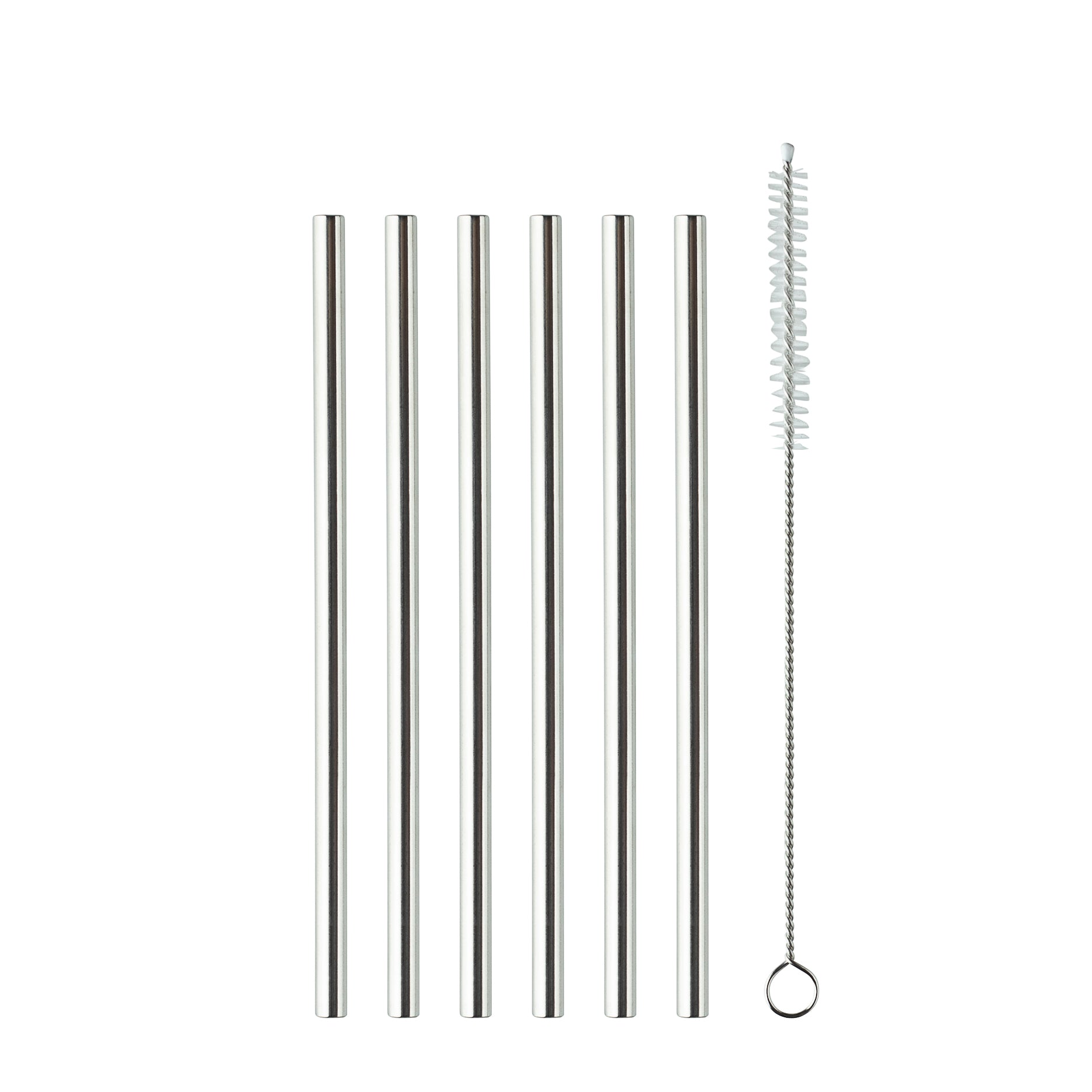 Metal sugerør 6 stk.
