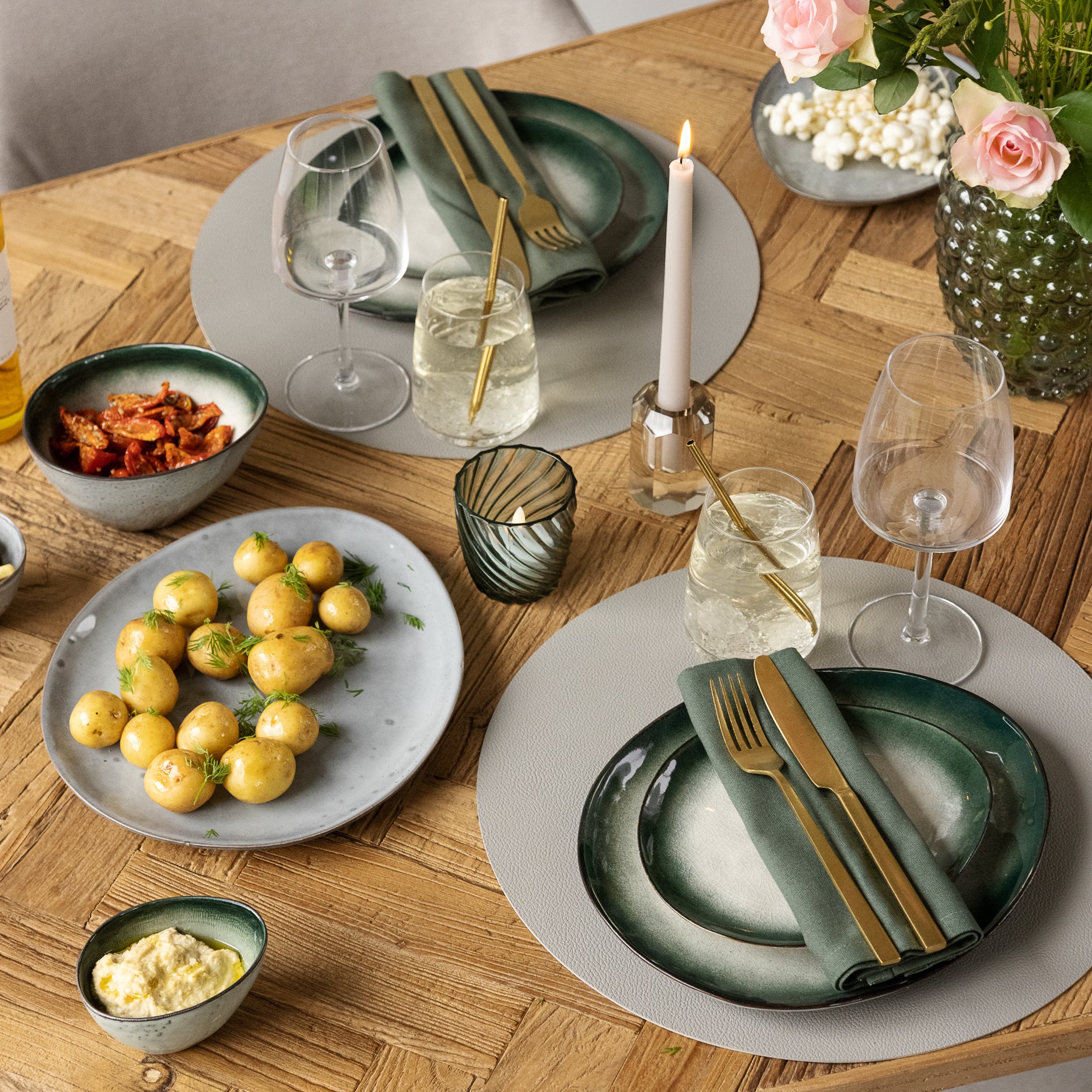 Vendbar dækkeserviet Ø38 cm