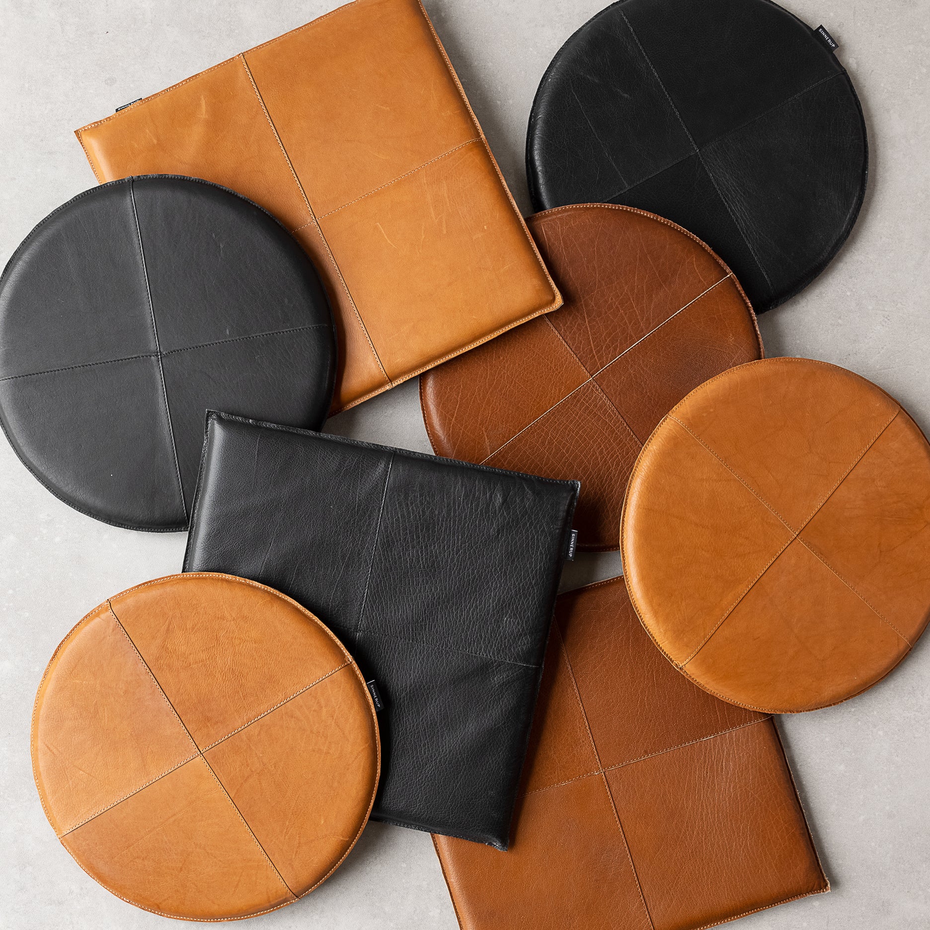 Læder hynde firkantet