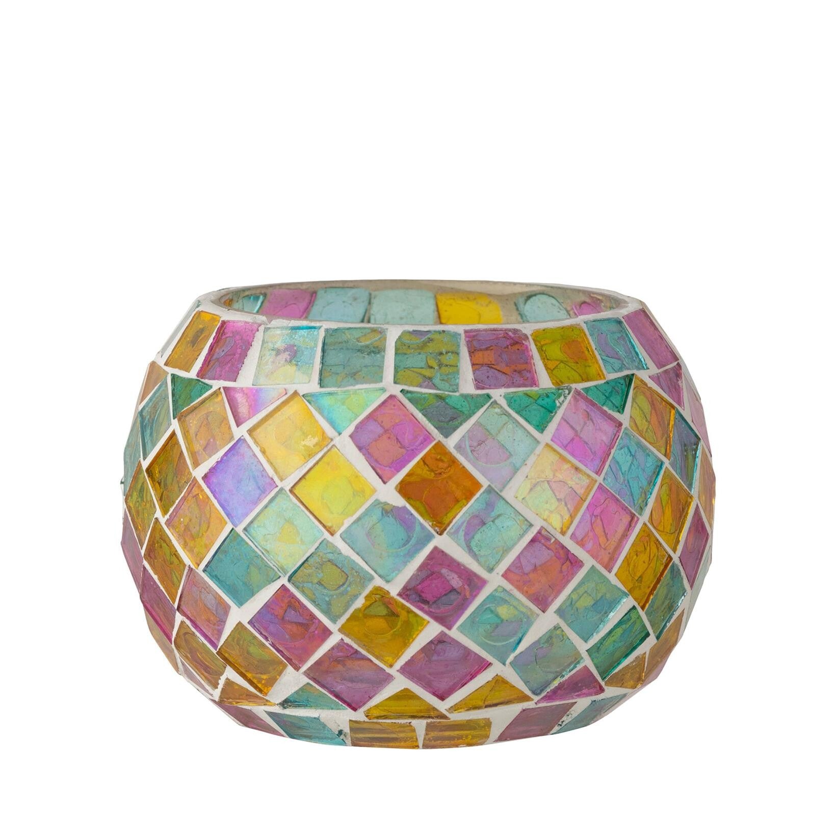 Mosaik fyrfadsstage H6,5 cm.