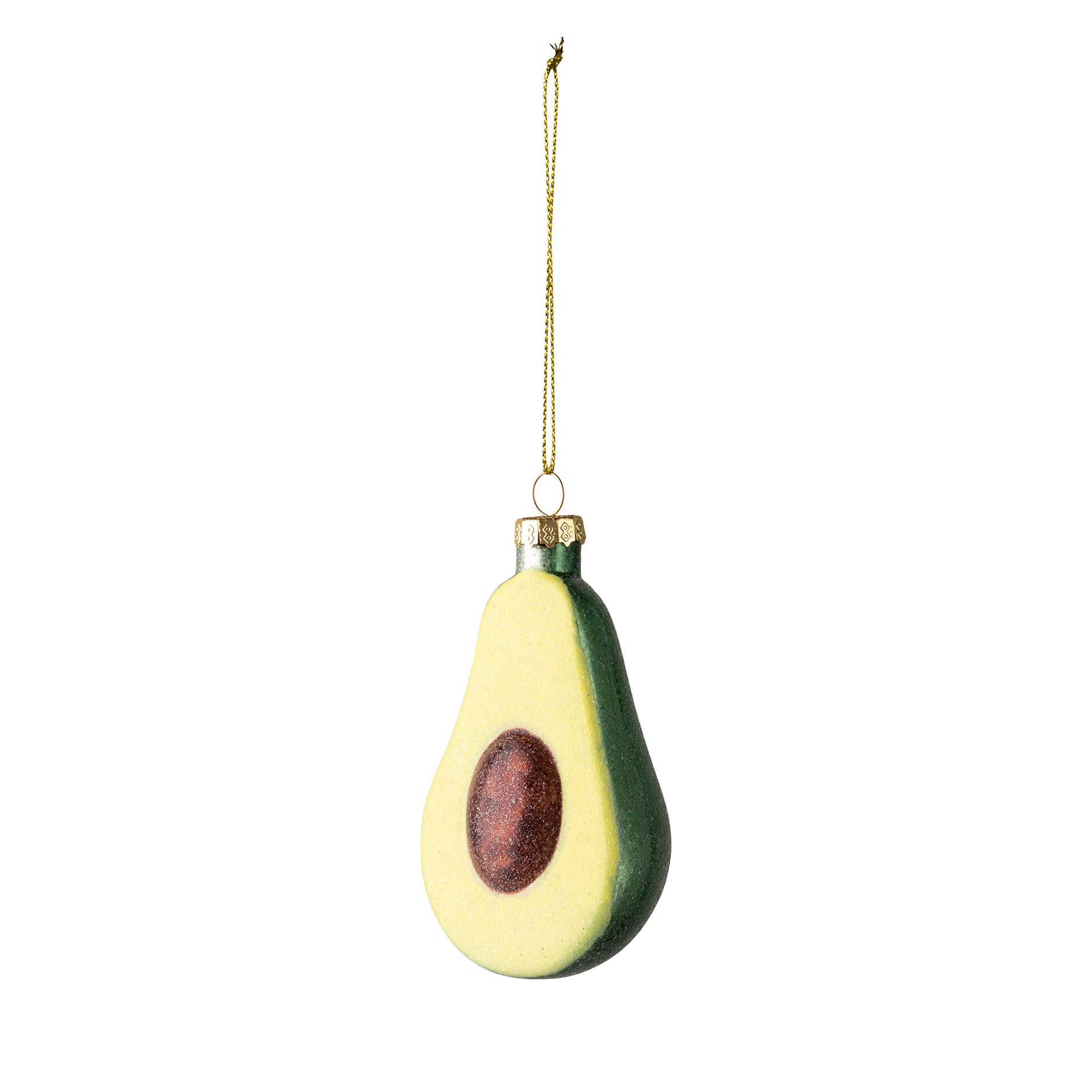 Avocado julekugle i glas 10 cm