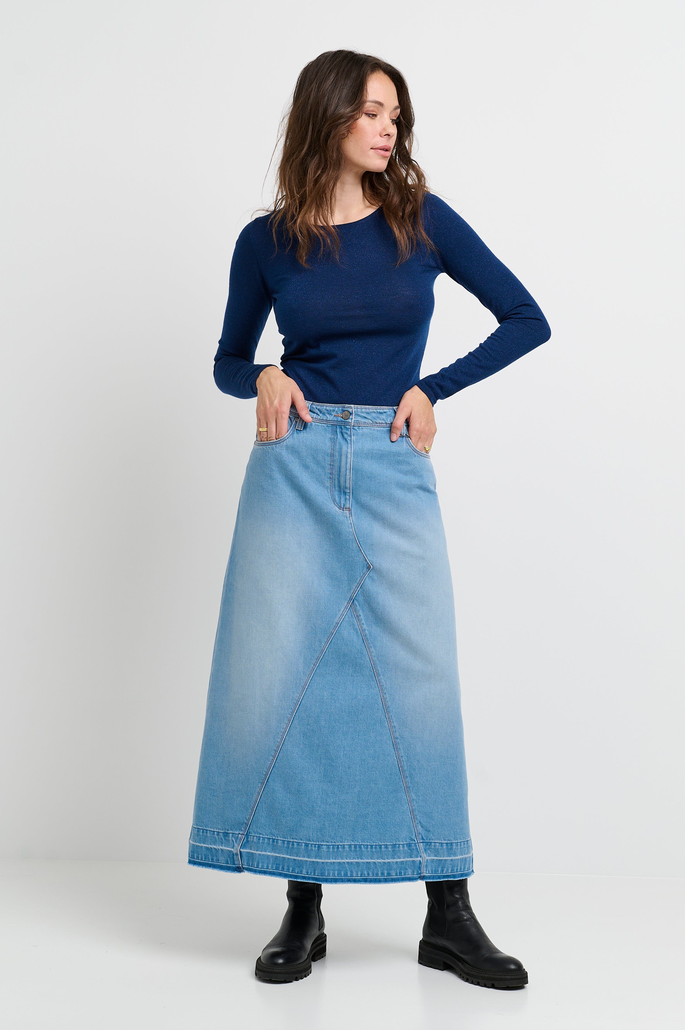 CRZala denim nederdel