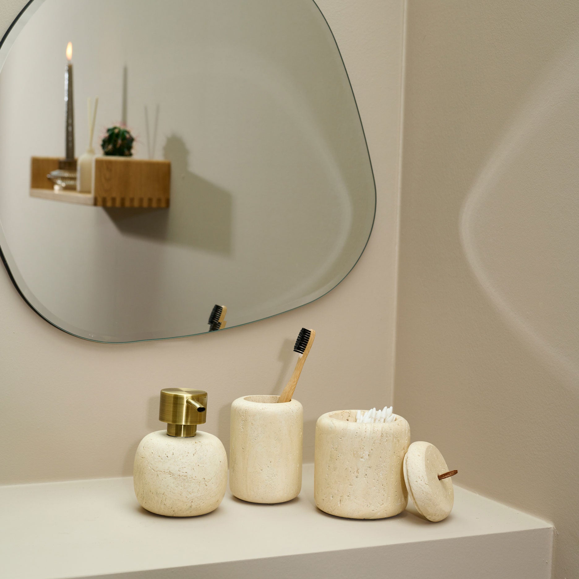 Travertin II Krukke m låg