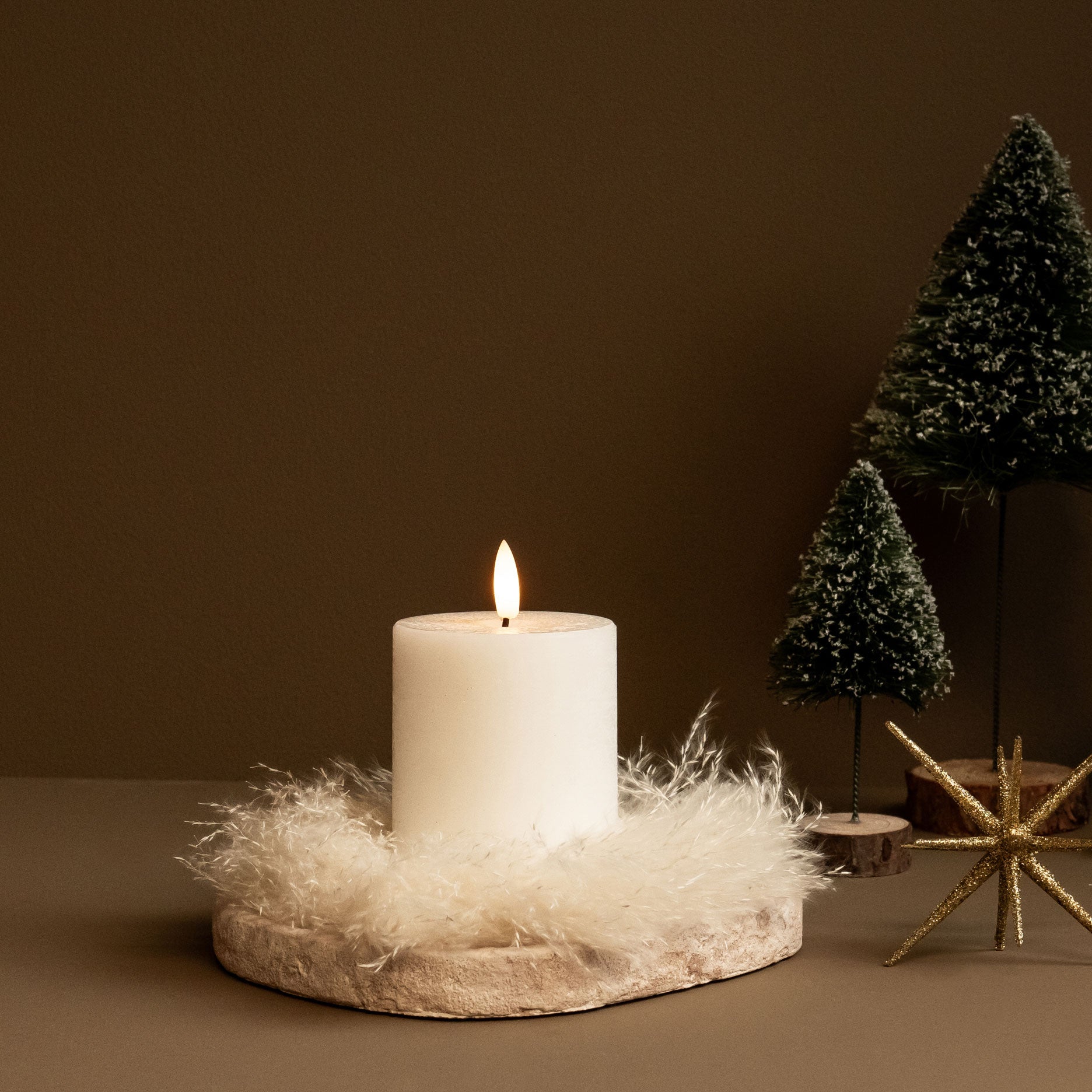 LED Wax Rustik Bloklys