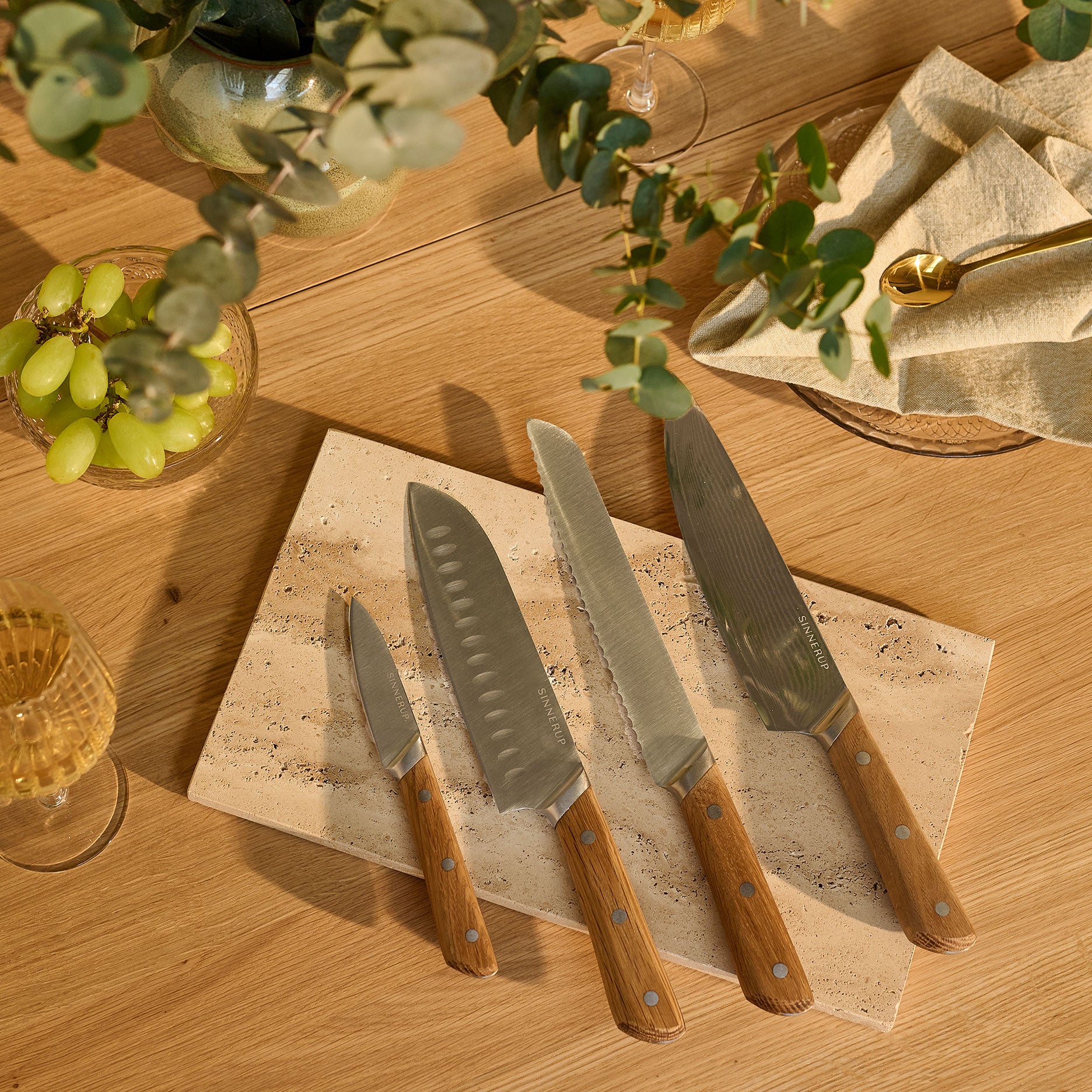 Oak Damaskus kokkekniv