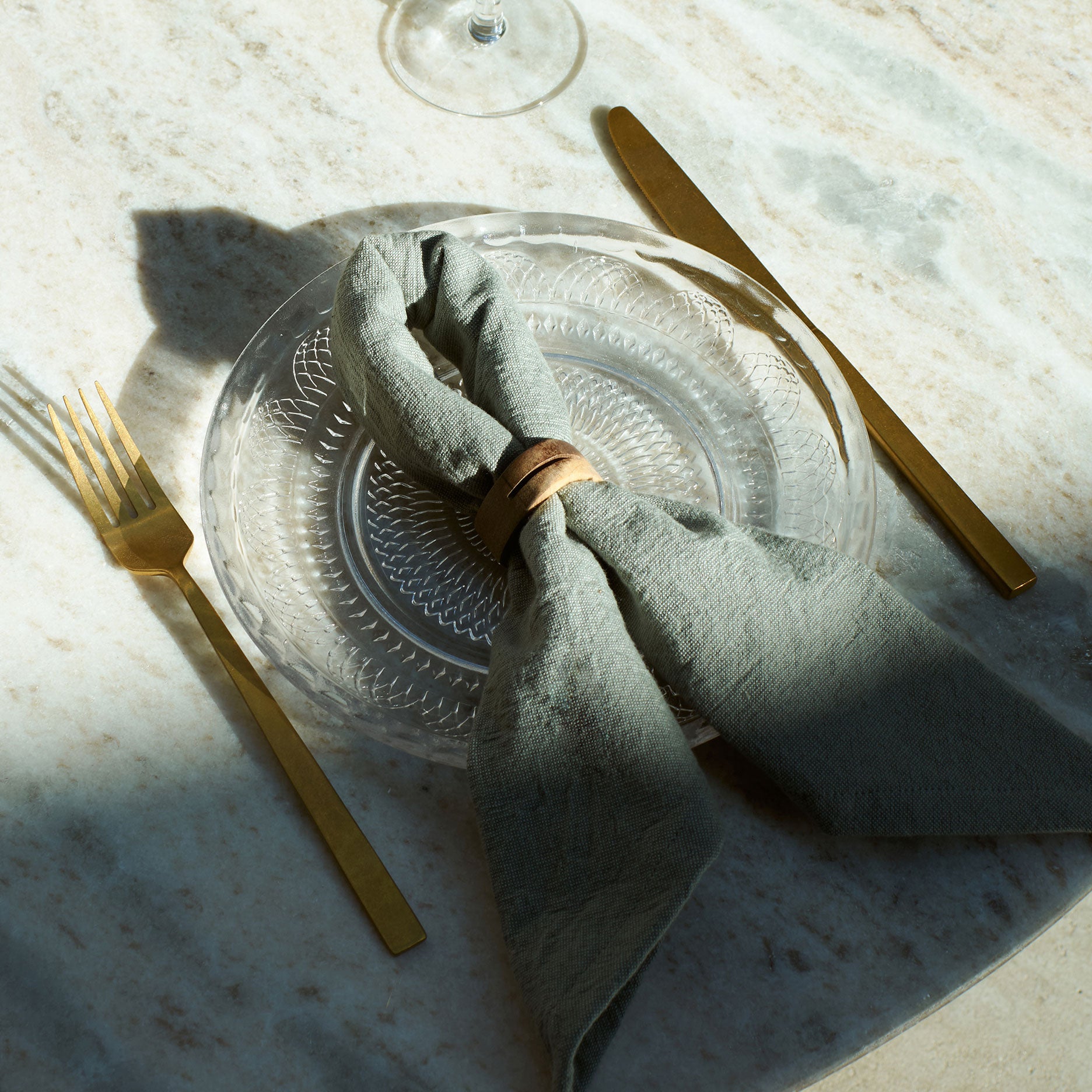 Auri akacie servietring - sæt