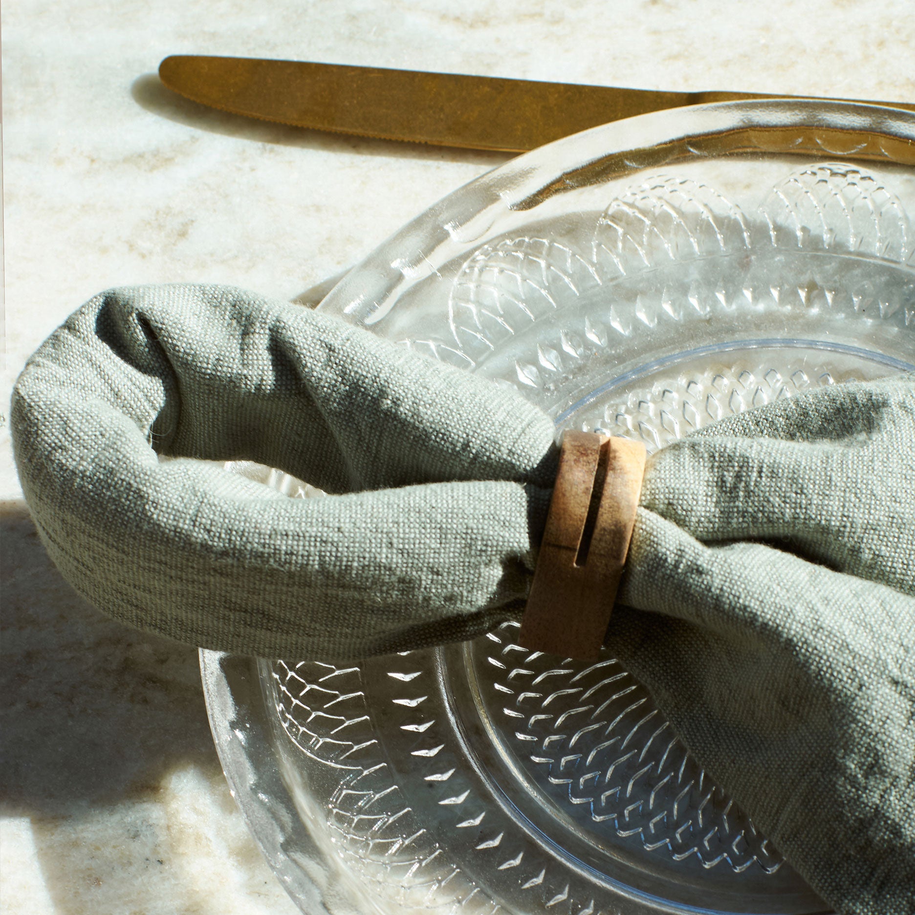 Auri akacie servietring - sæt