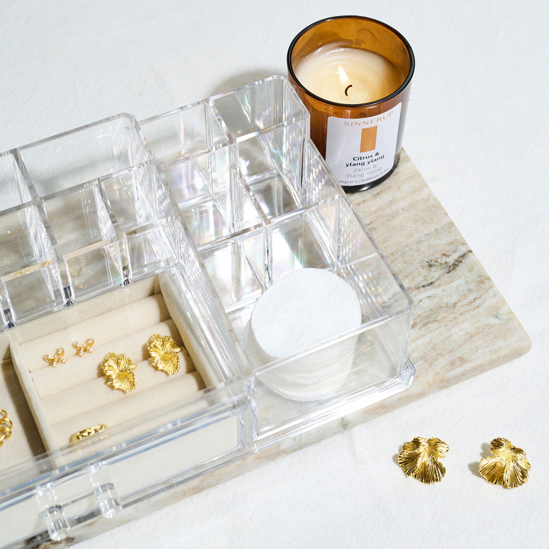 Akryl organizer med skuffe