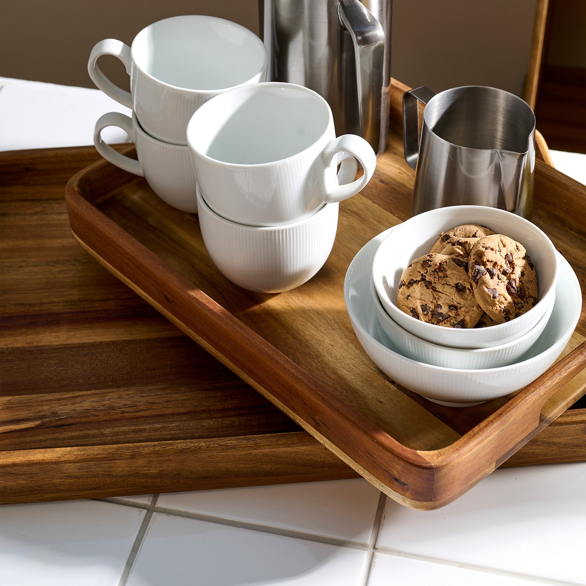 Auri akacie bakke m. håndtag