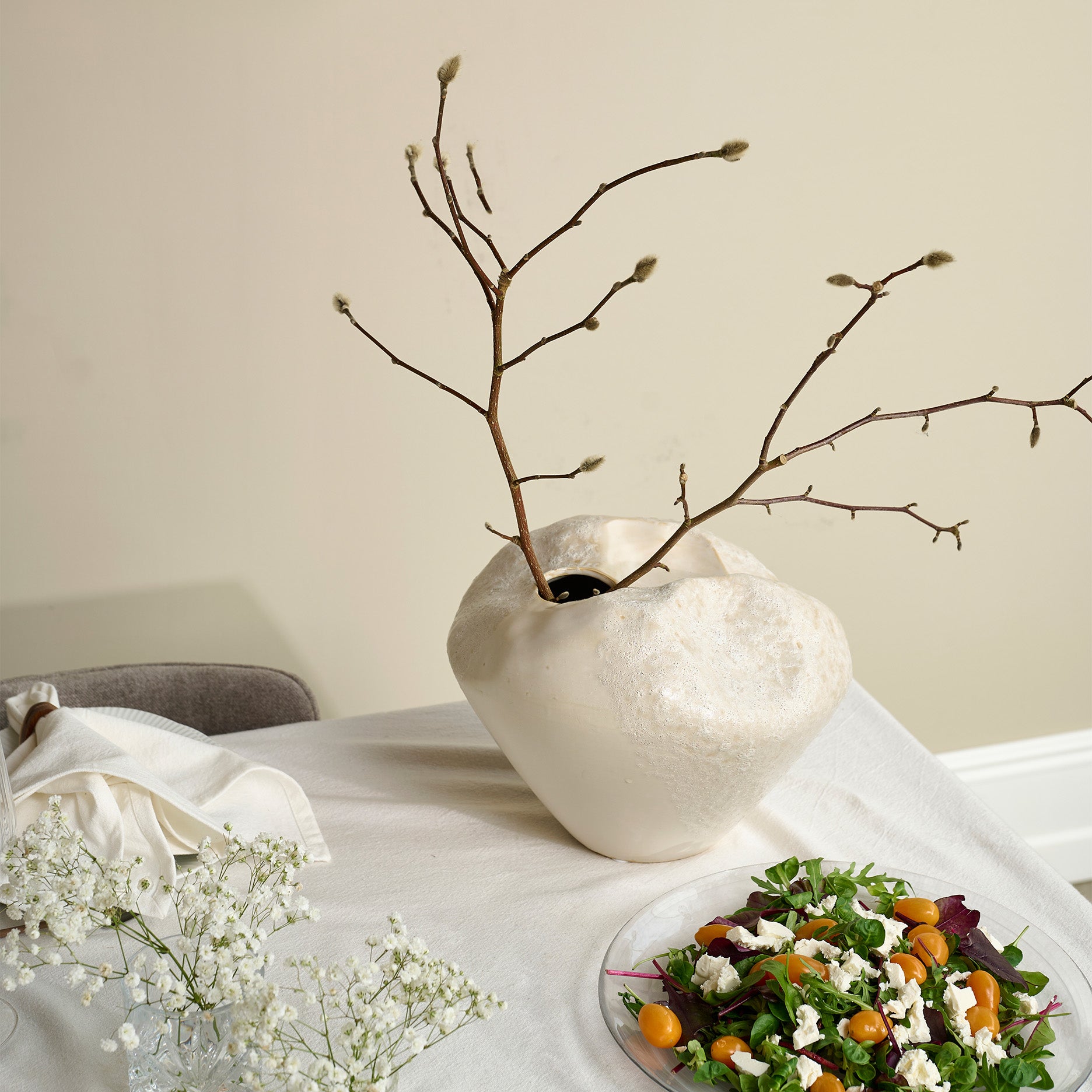 Sculpted bred vase Ø27 cm