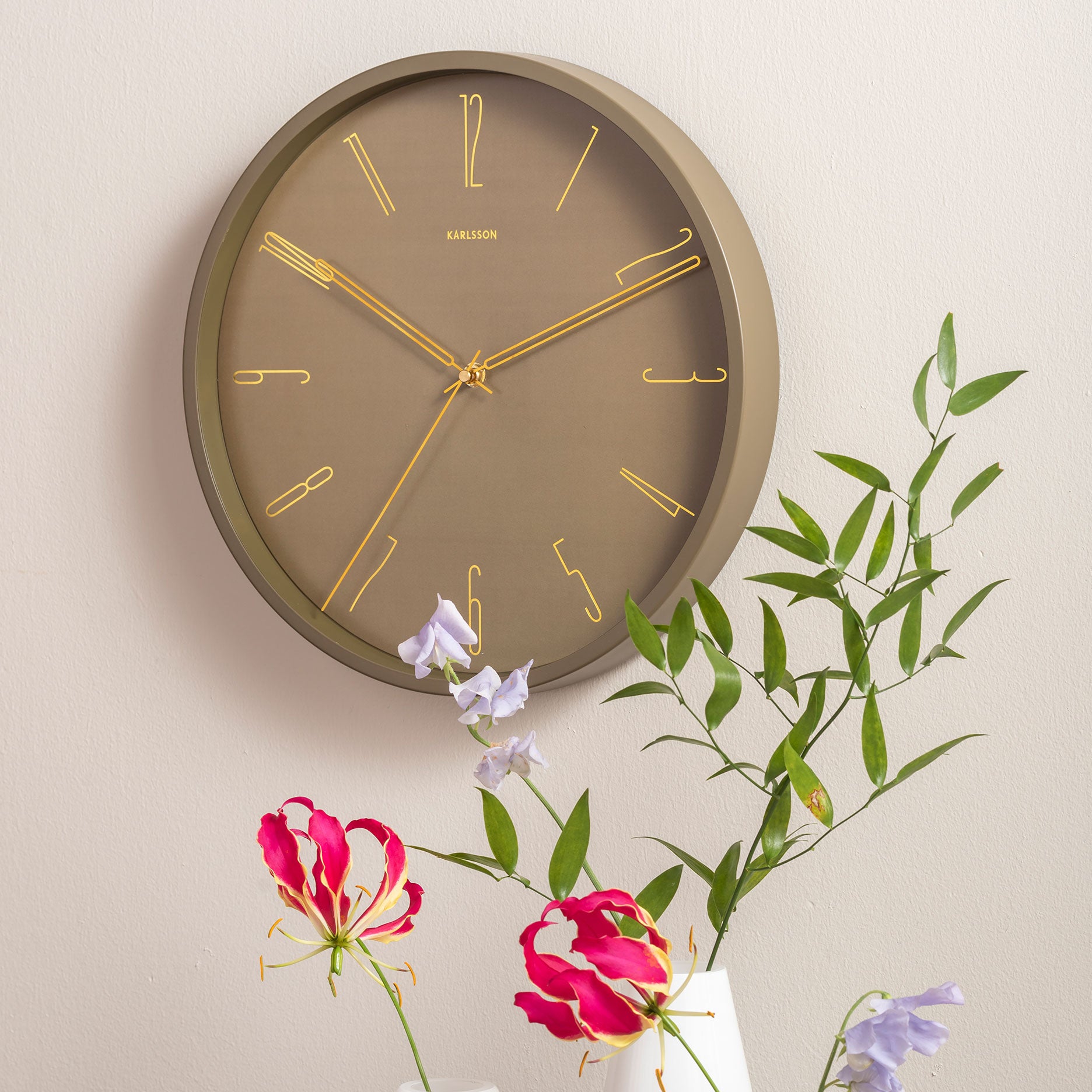 Belle Numbers vægur Ø35 cm grøn