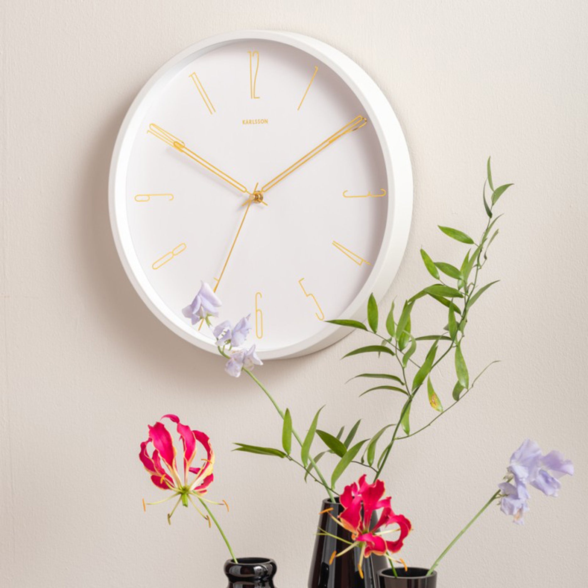 Belle Numbers vægur Ø35 cm hvid