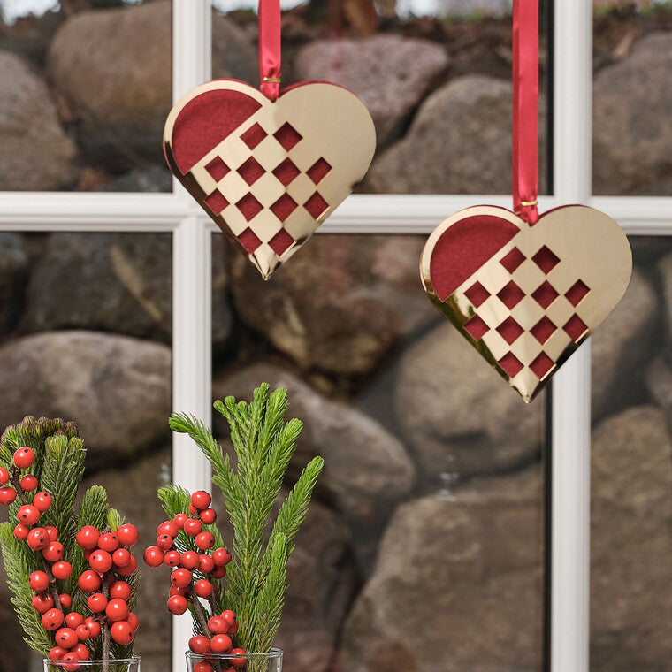 Julehjerte lille forgyldt