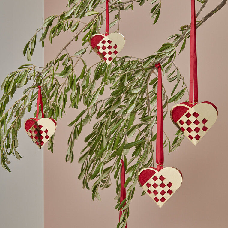 Julehjerte lille forgyldt