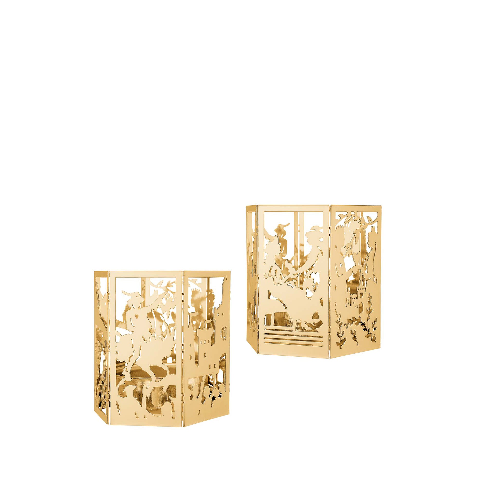 Lysestage 2 stk Klods Hans forgyldt