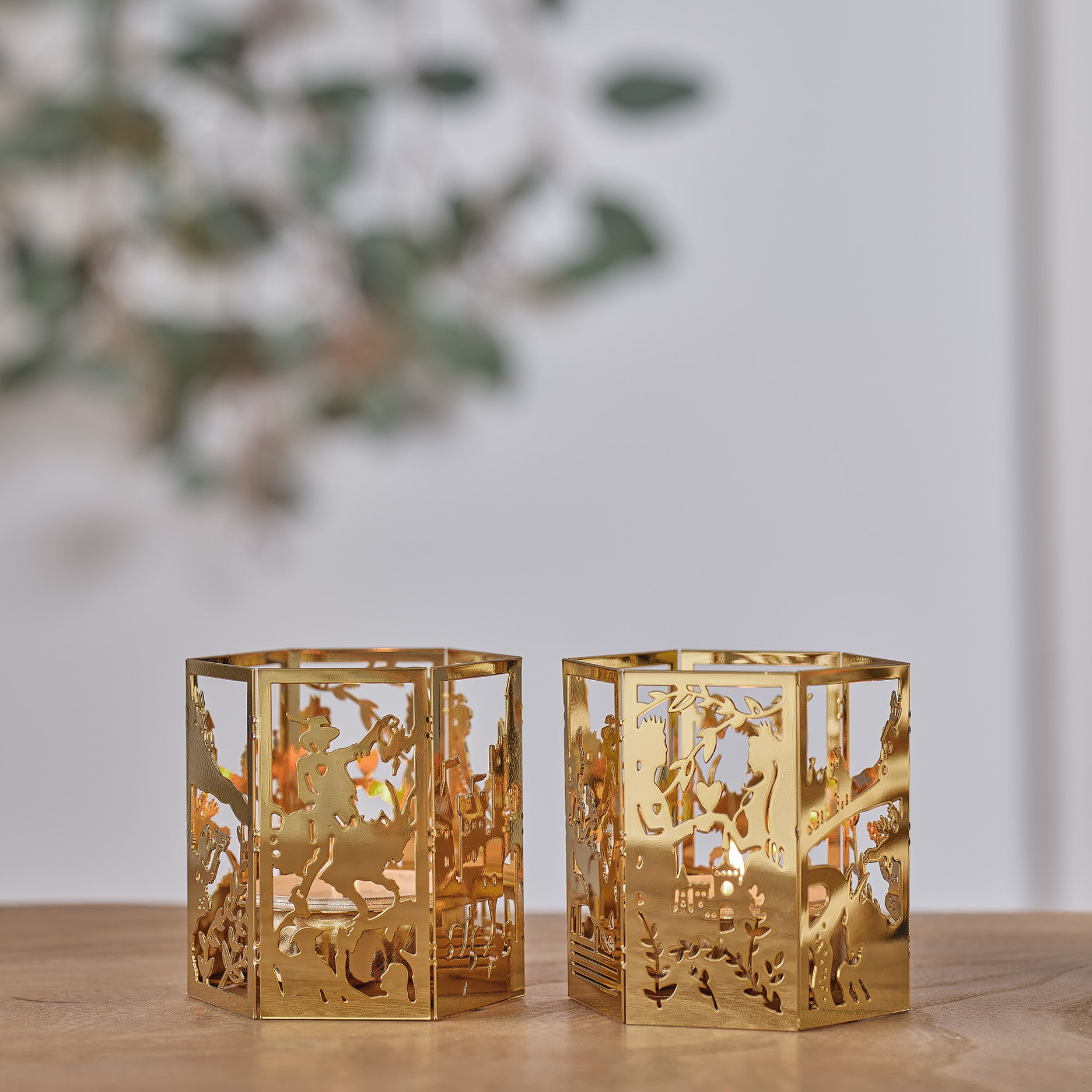 Lysestage 2 stk Klods Hans forgyldt