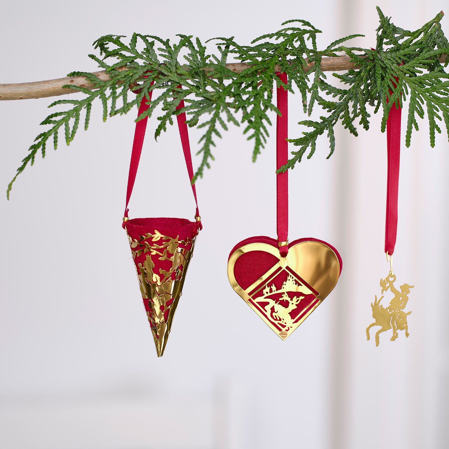 Miniature ophæng 3 stk. Klods Hans forgyldt