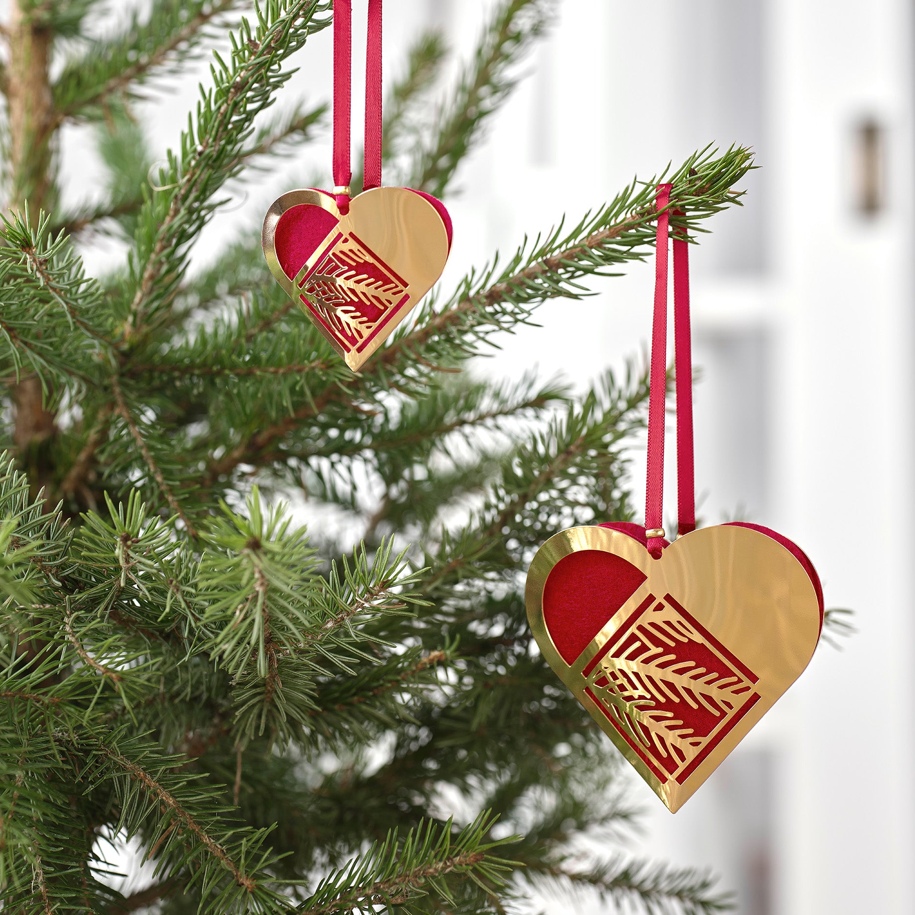 Julehjerte Grangren forgyldt