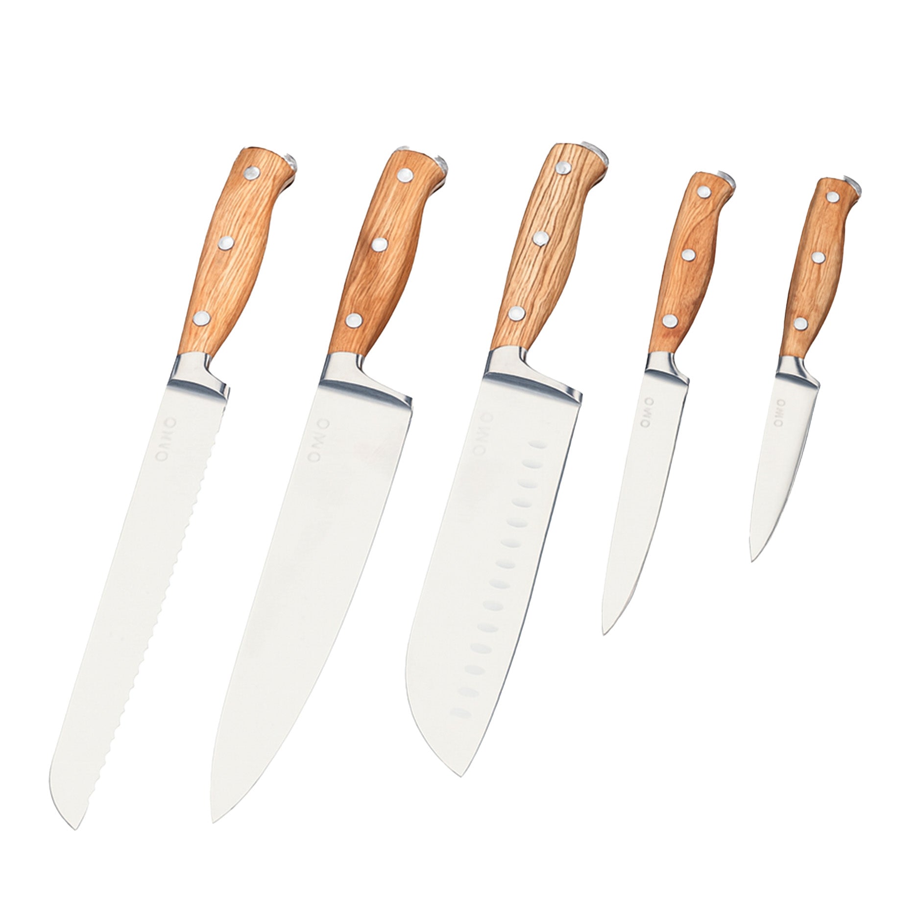 Santo knivsæt 5 dele egetræ
