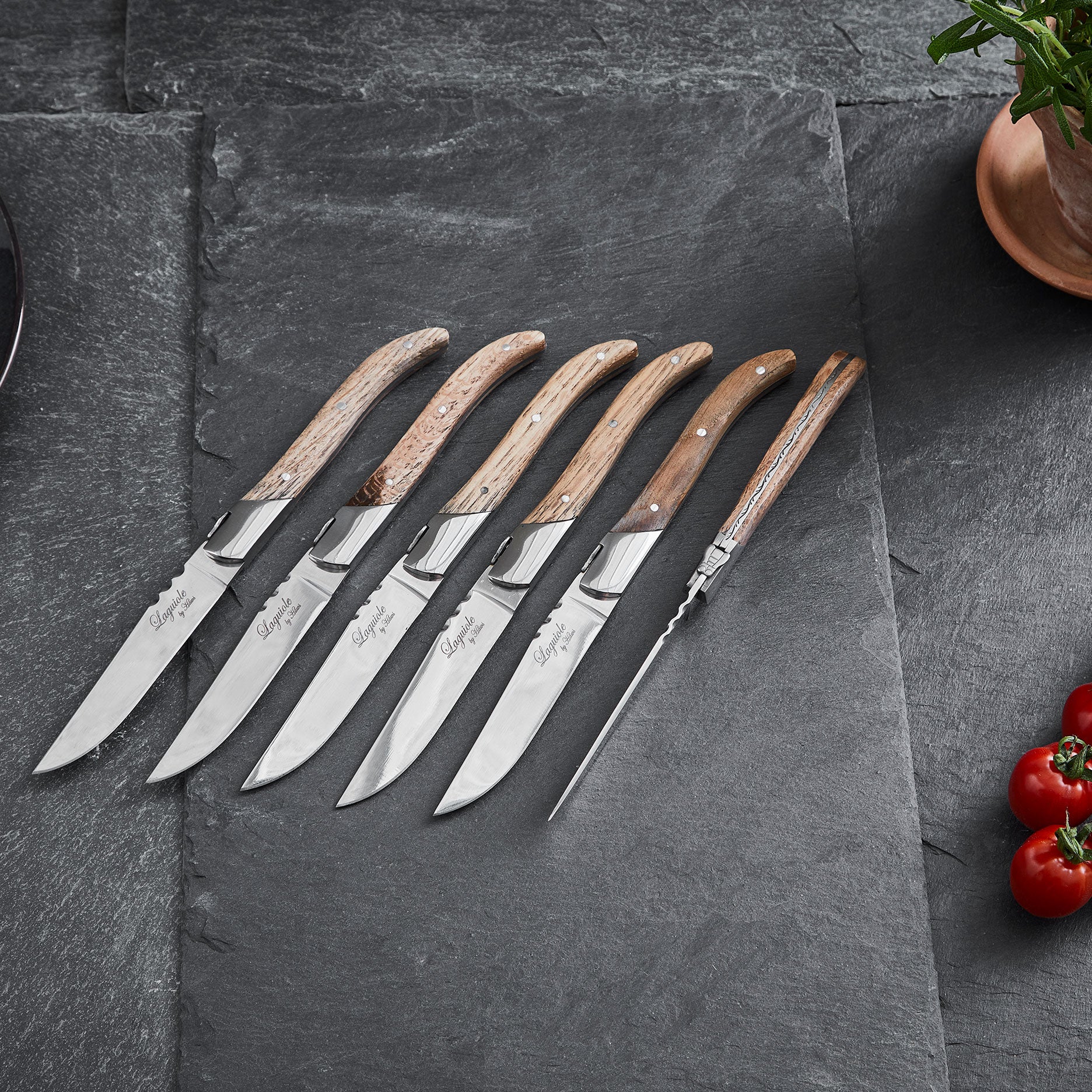 Steakkniv 6 stk egetræ