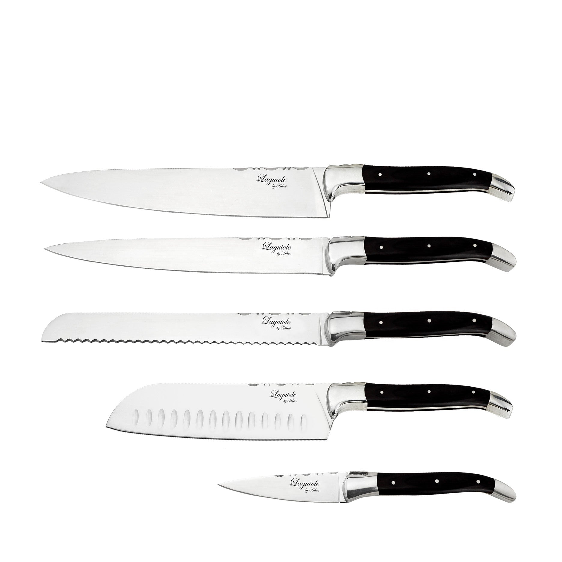 Knivsæt 5 dele sort