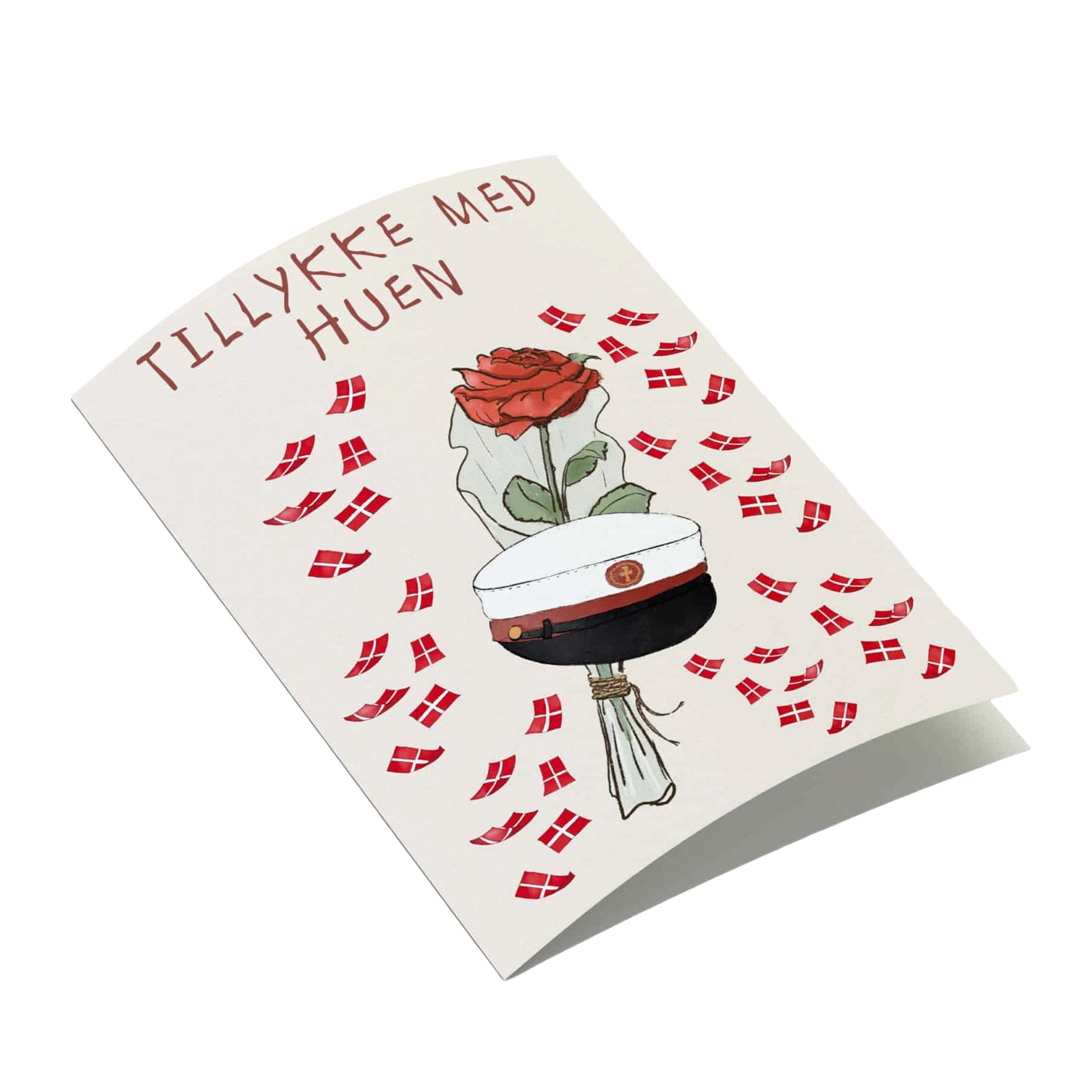 Tillykke med huen rød A7 kort