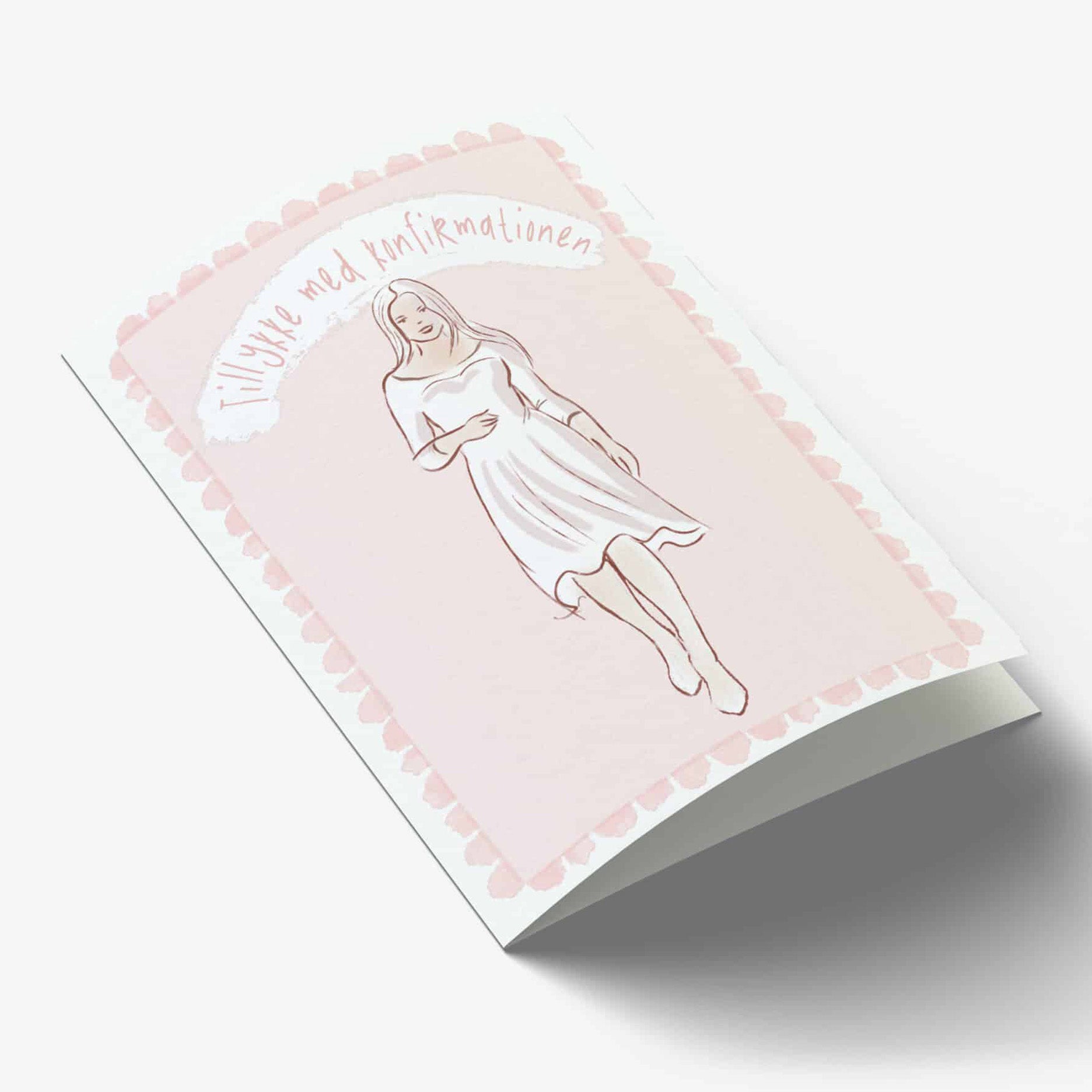 Tillykke med konfirmationen pige A7 kort