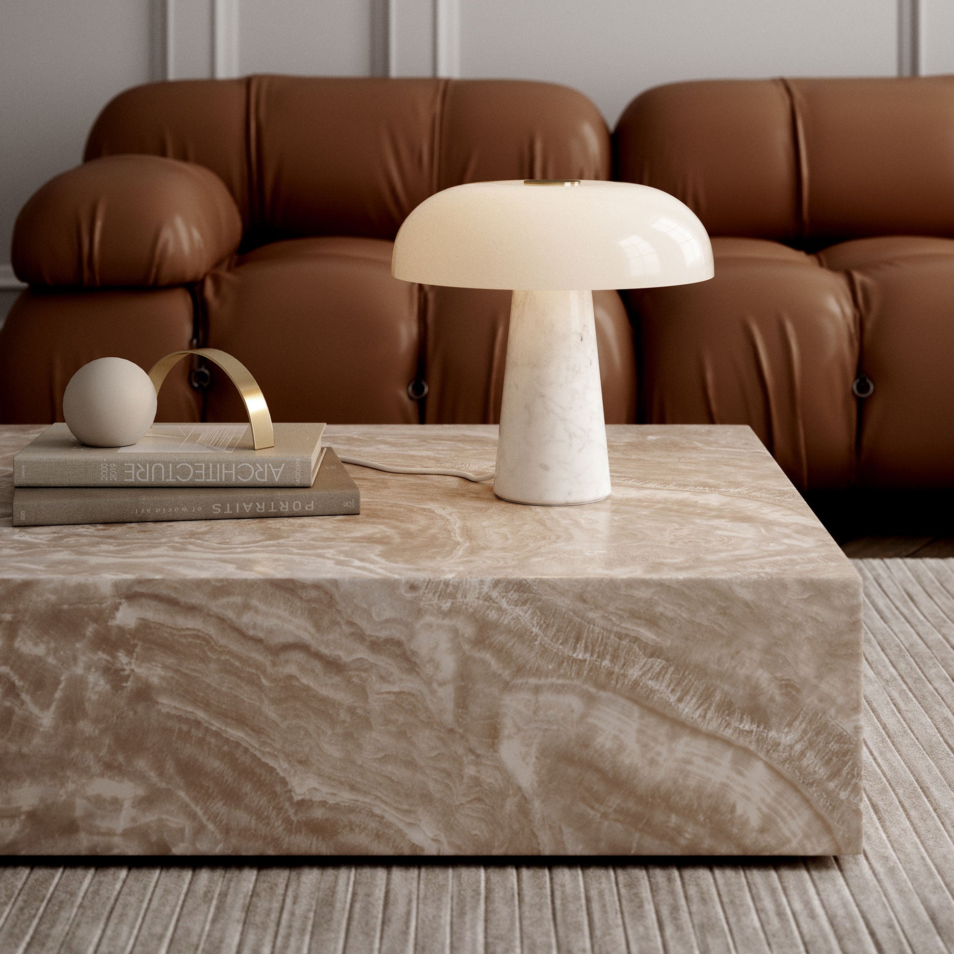 Glossy bordlampe hvid