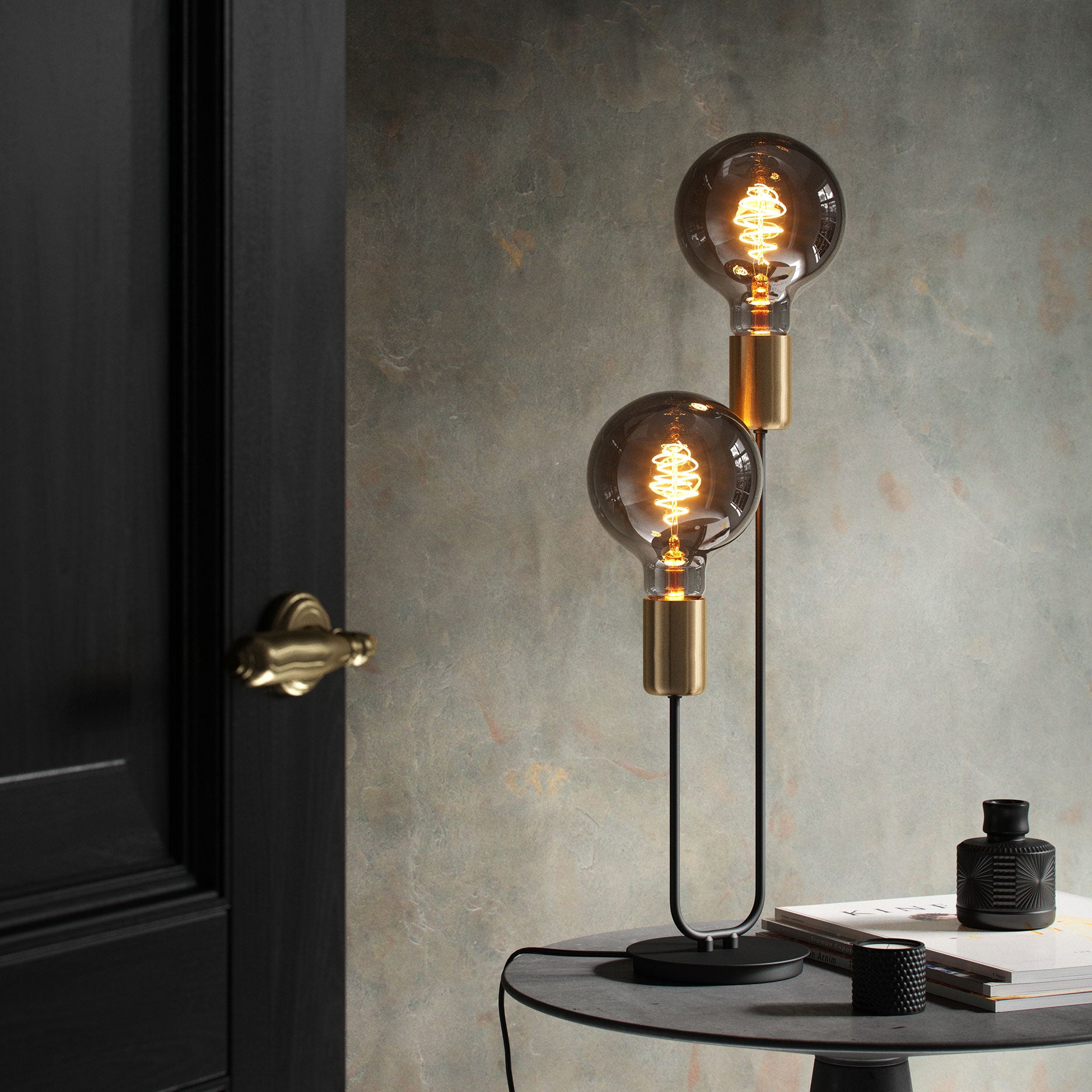 Deco pære spiral E27 røgfarvet