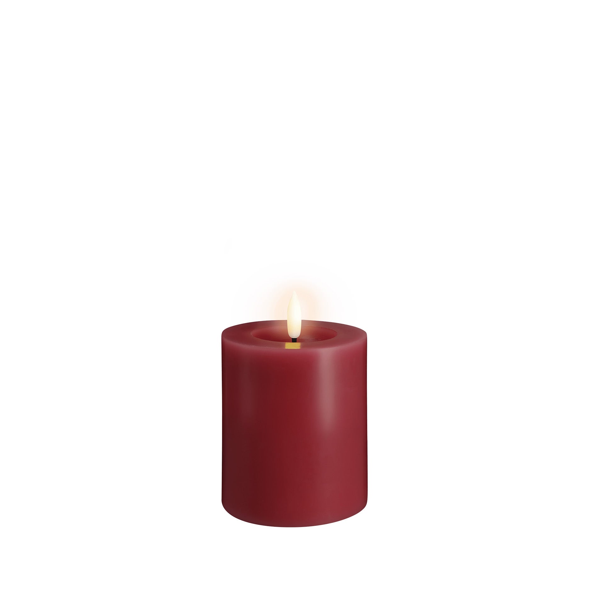 LED pillar candle 7,4x10 cm cranberry red