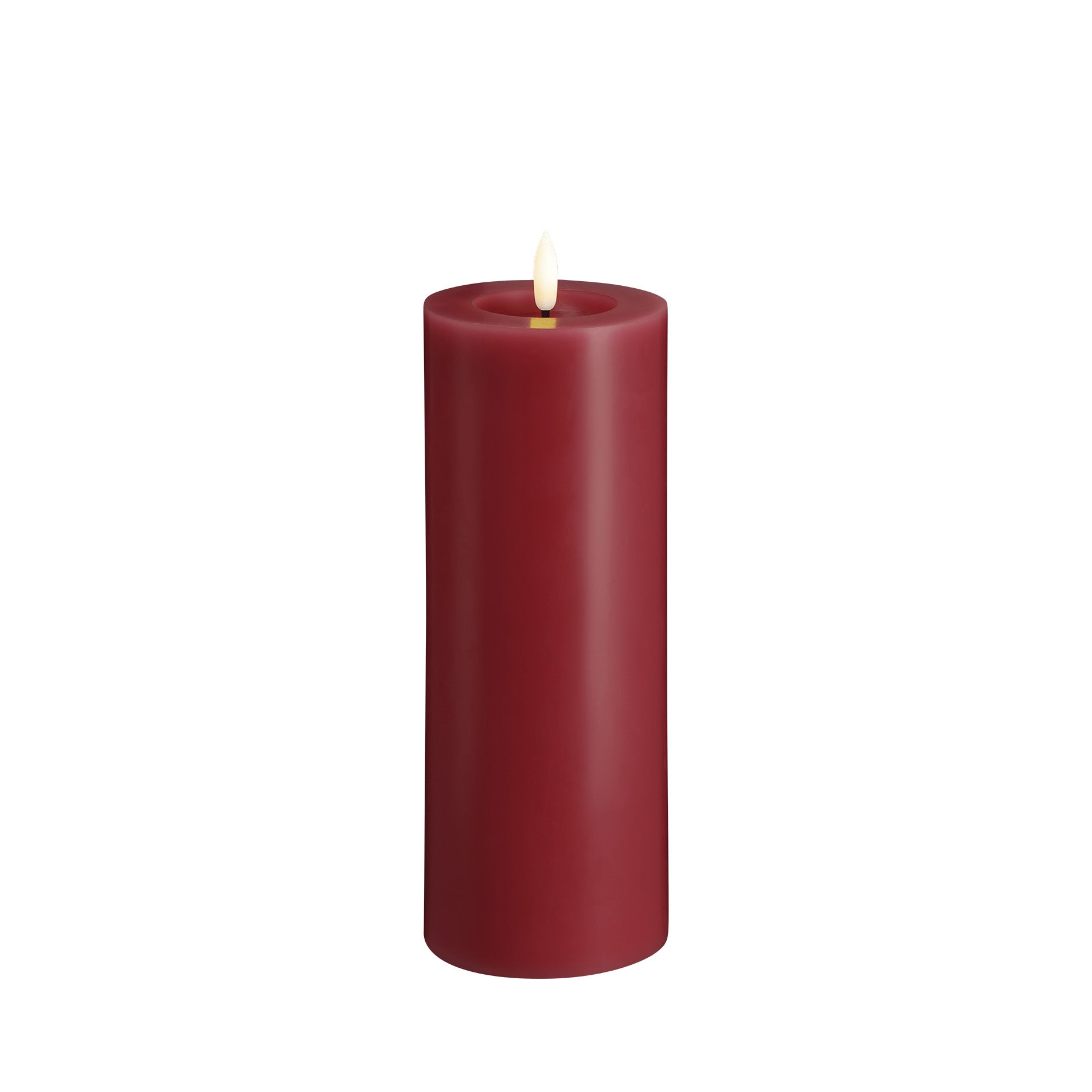 LED pillar candle 7,4x20 cm cranberry red