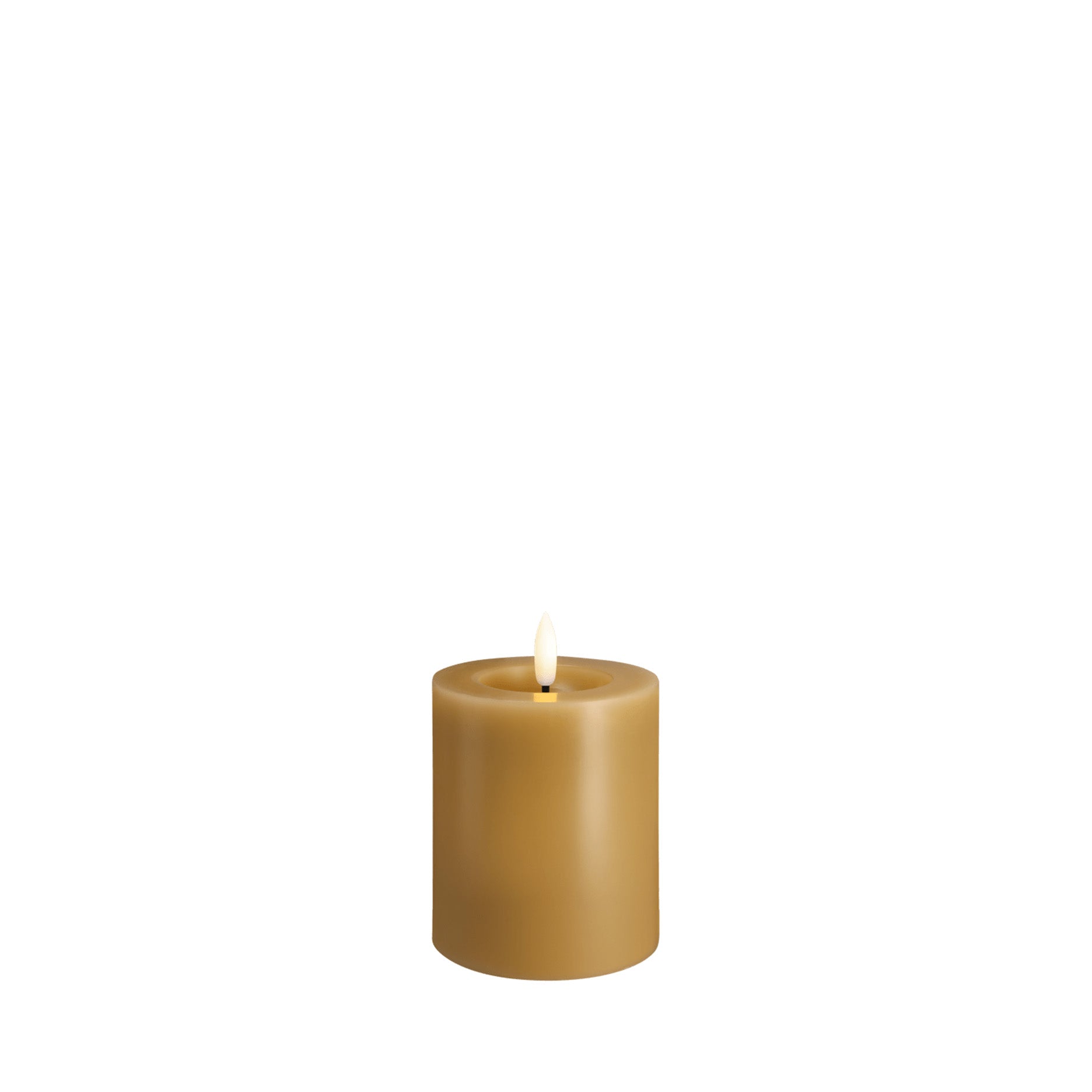 LED pillar candle 7,4x10 cm honey mustard