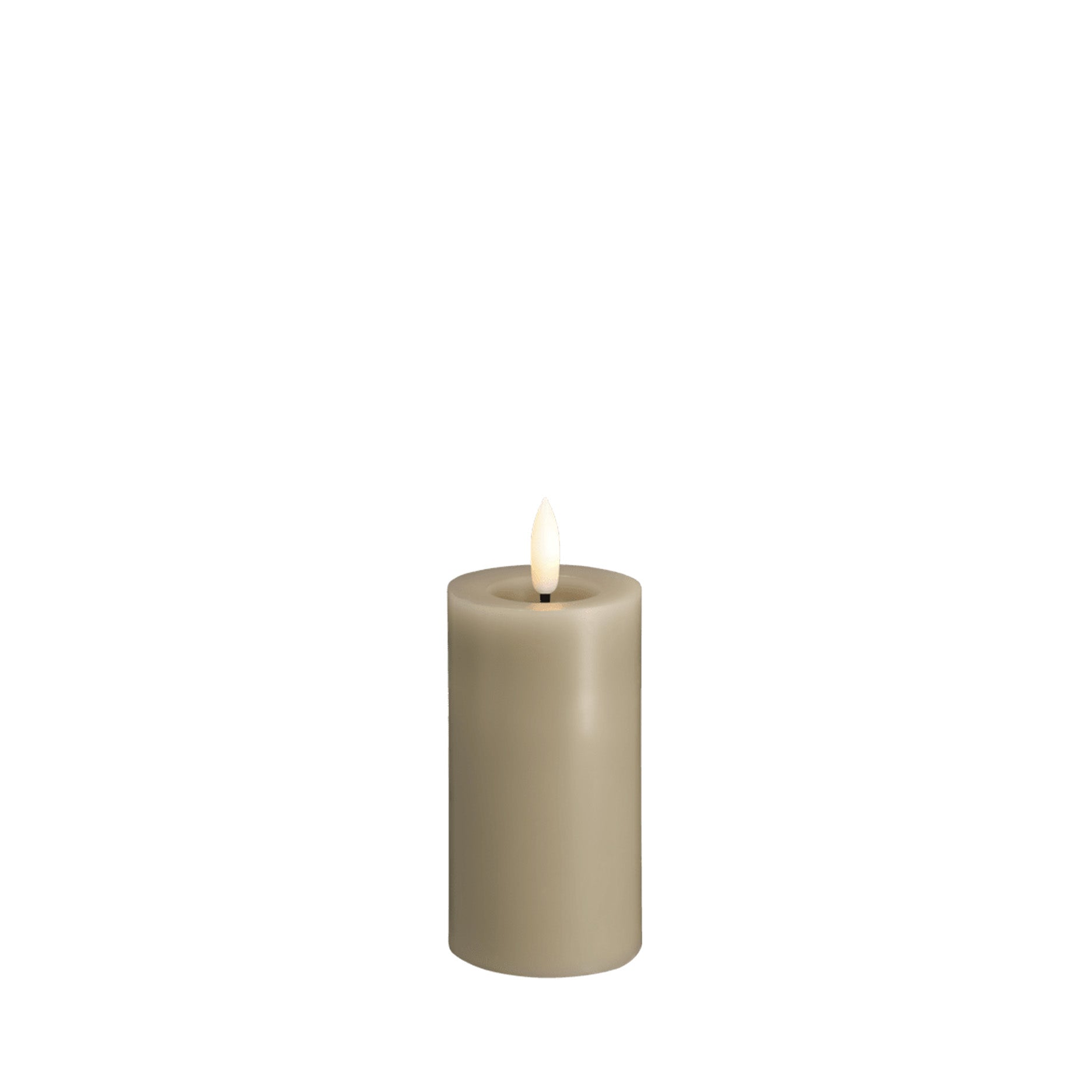 LED pillar candle 4,9x10 cm kit grey