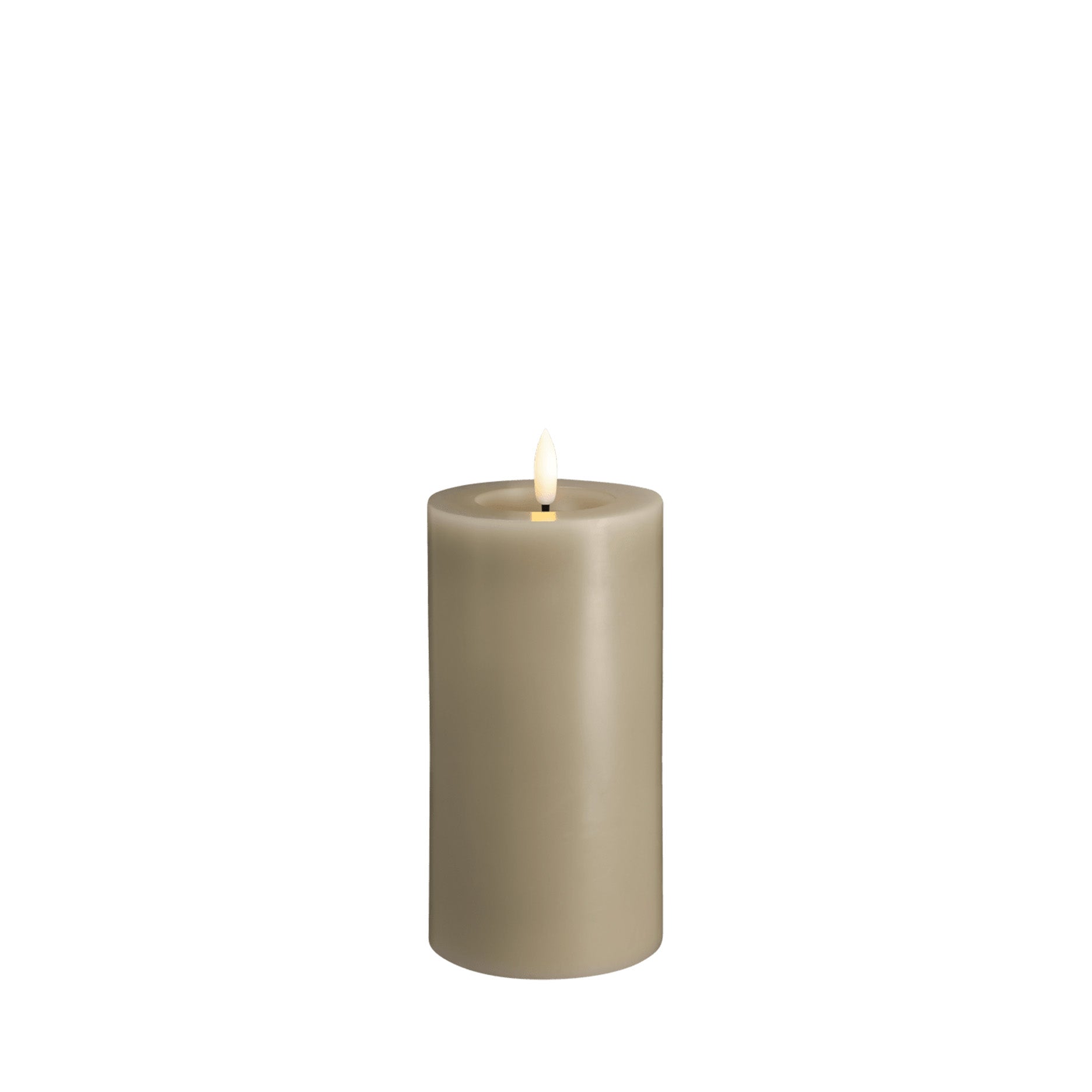LED pillar candle 7,4x15 cm kit grey