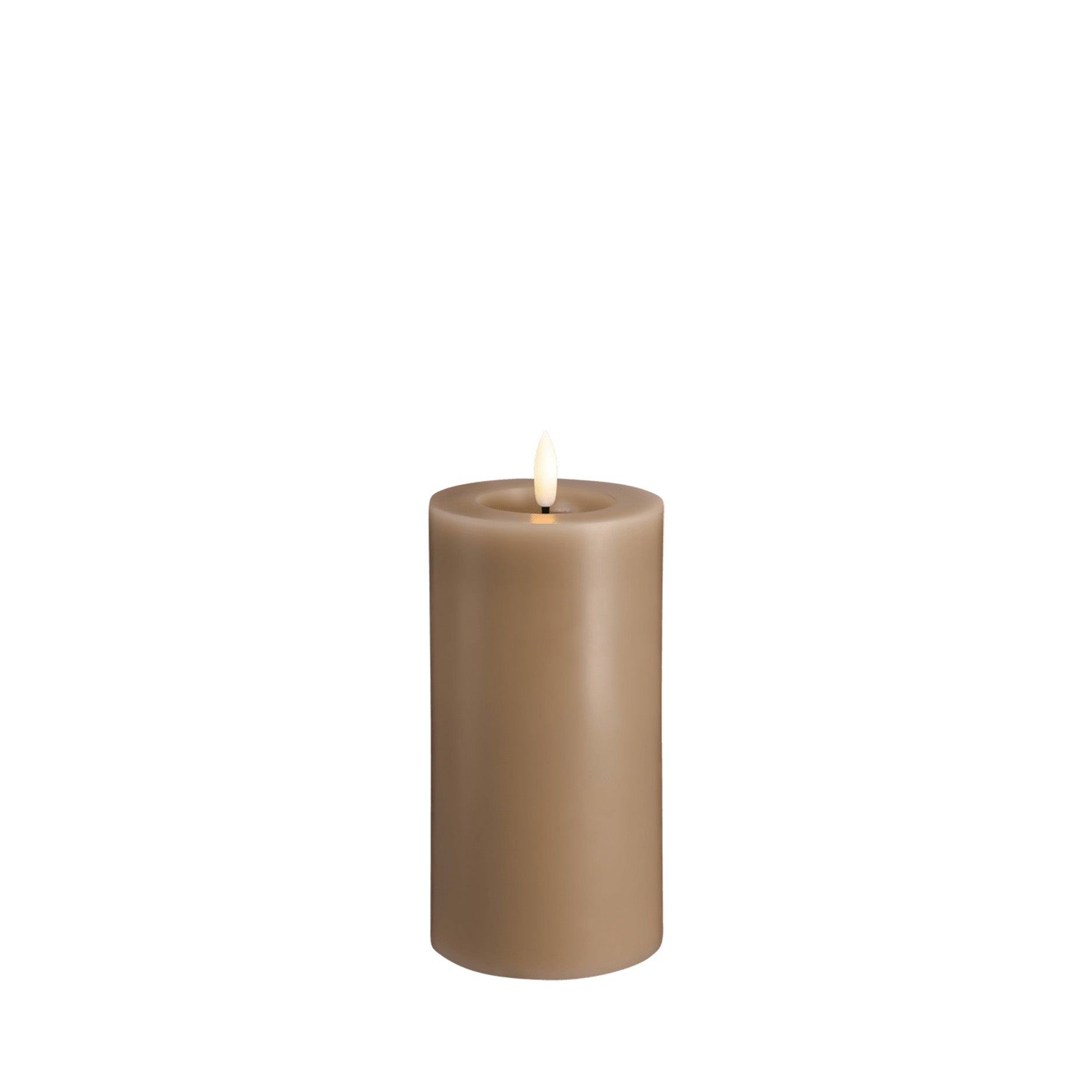 LED pillar candle 7,4x15 cm sand