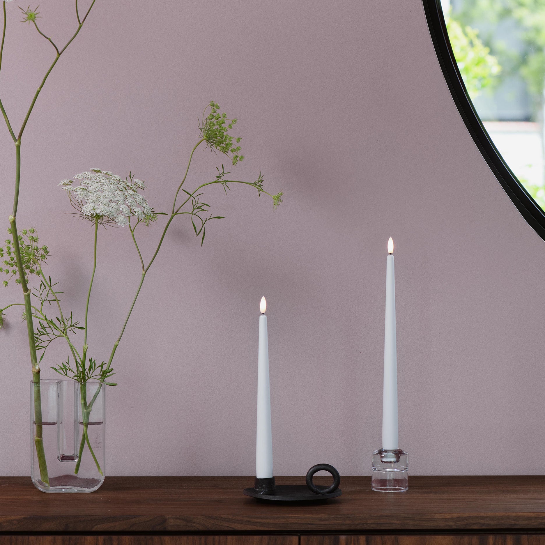 LED taper candle 2 stk 2,3x30 cm classic white